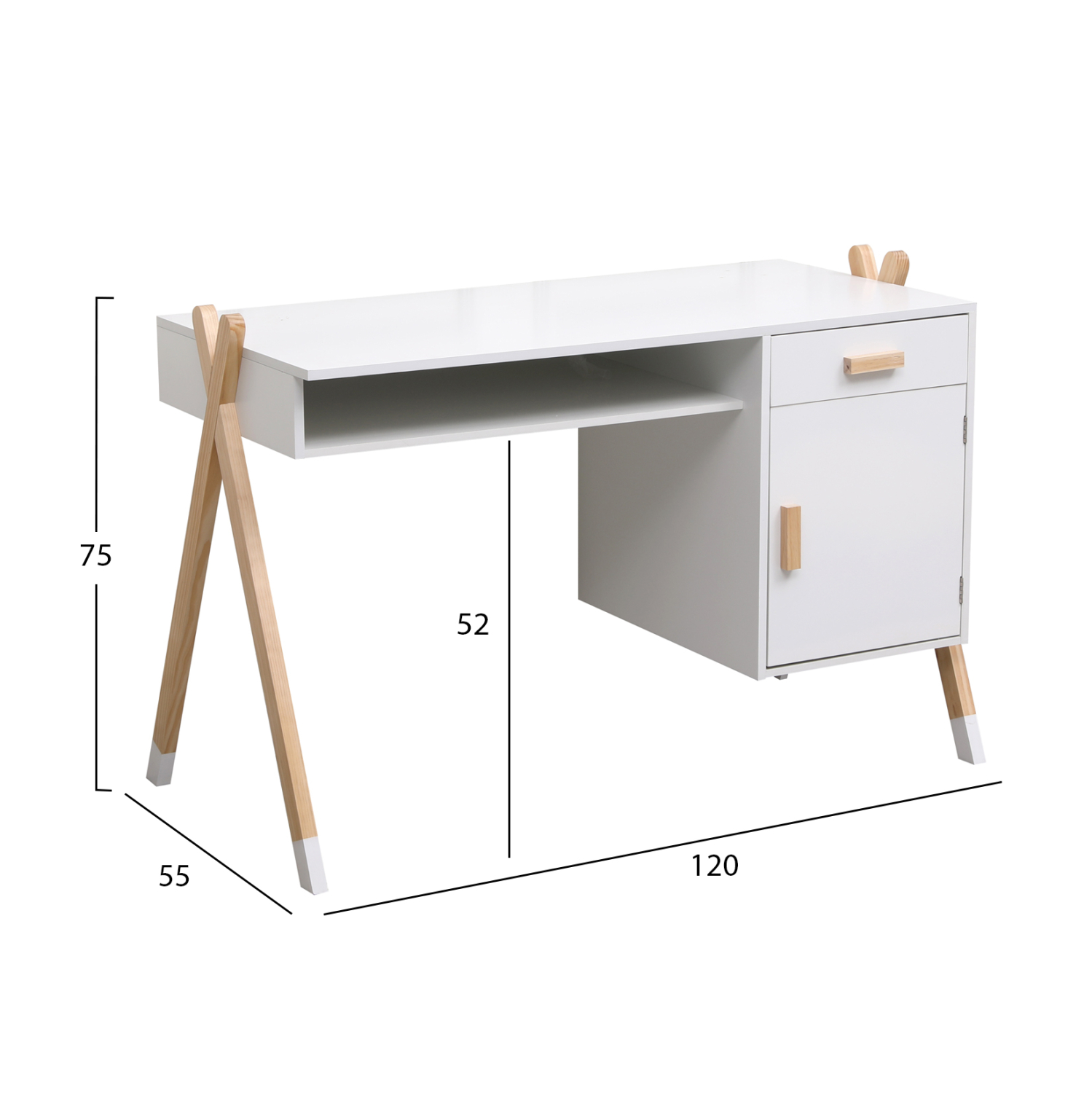 ΓΡΑΦΕΙΟ ΠΑΙΔΙΚΟ PASCHAL ΜΕΛΑΜΙΝΗ-ΞΥΛΟ ΠΕΥΚΟΥ 120x55x75Υεκ 3