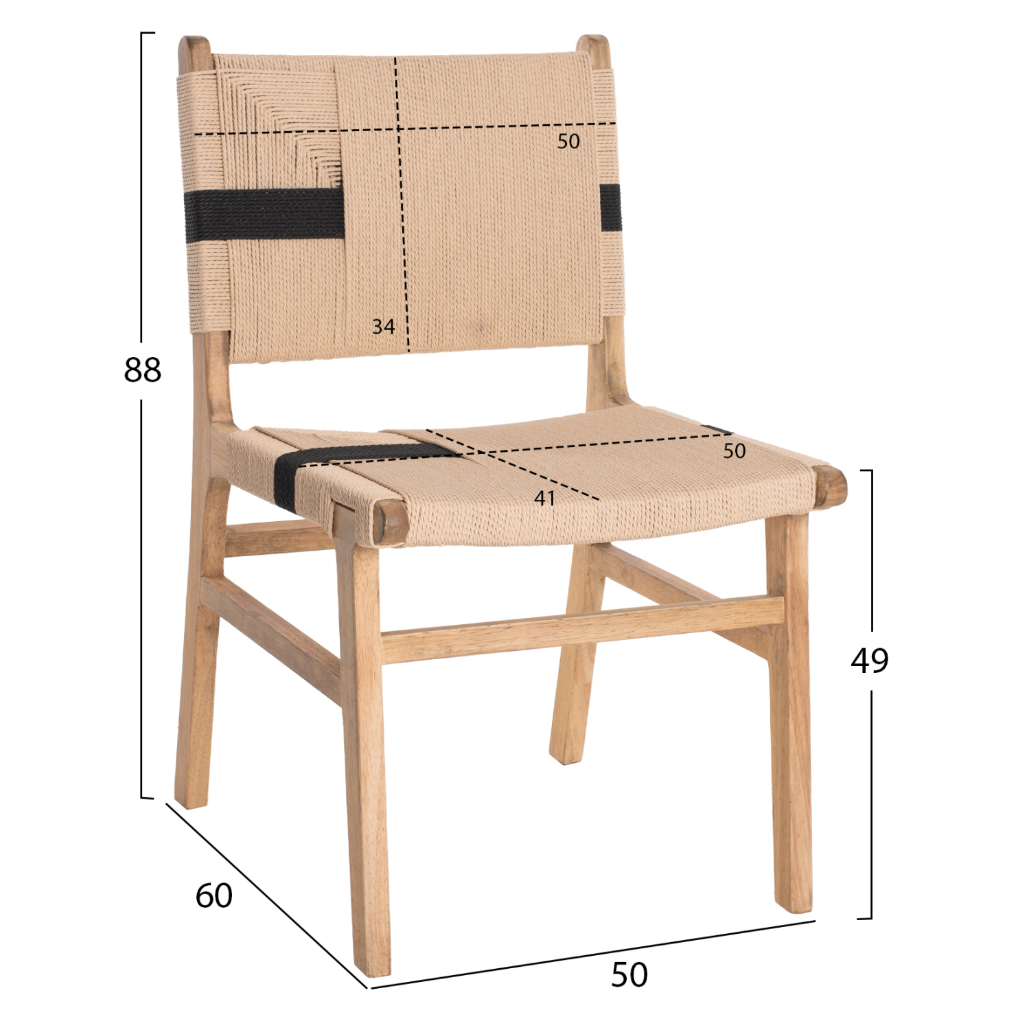ΚΑΡΕΚΛΑ RUBBERWOOD ΚΑΙ ΣΧΟΙΝΙ ΣΕ ΦΥΣΙΚΟ RUSTIC 50x60x88Yεκ. 2