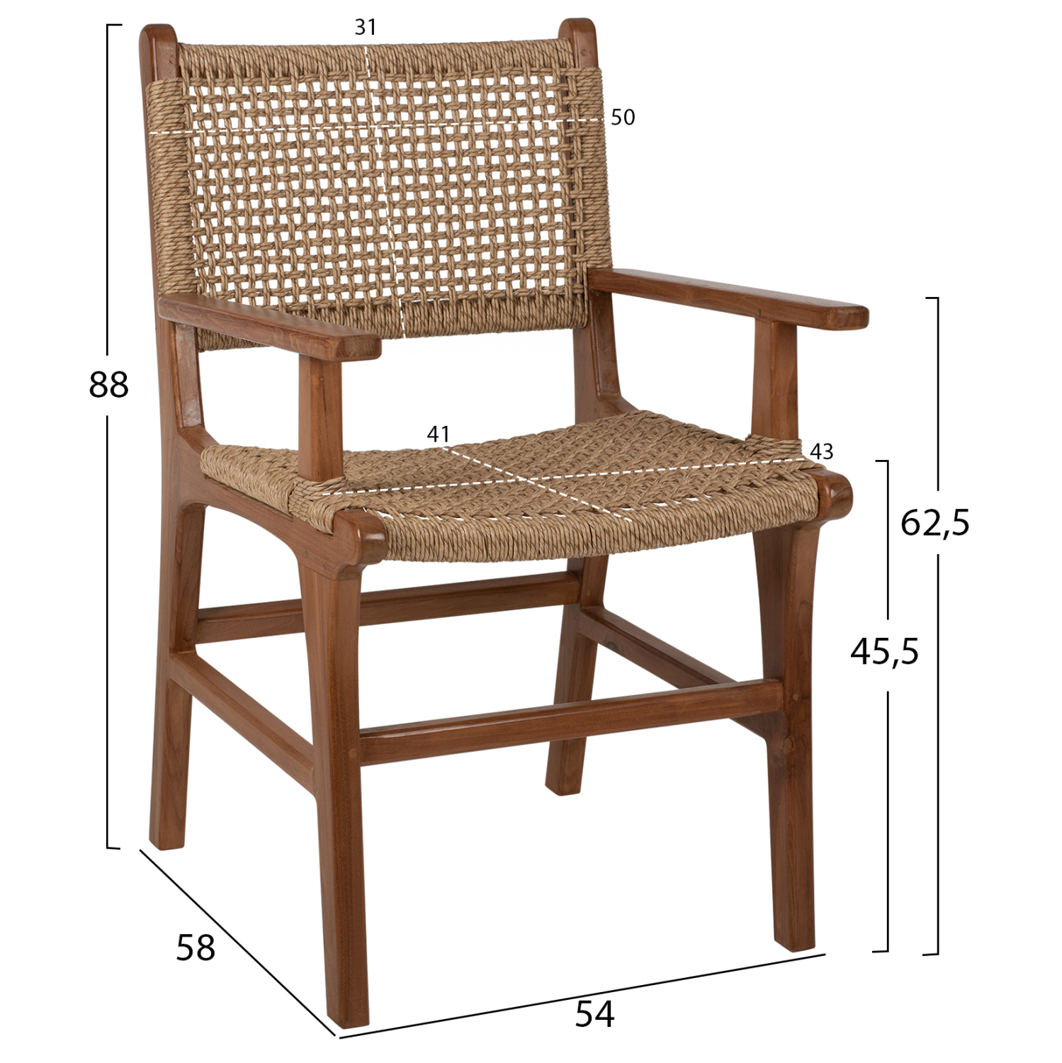 ΠΟΛΥΘΡΟΝΑ ΜΑΣΙΦ ΞΥΛΟ ΤEAK ΦΥΣΙΚΟ RATTAN ΣΧΟΙΝΙ 54Χ58Χ88Υεκ. 2