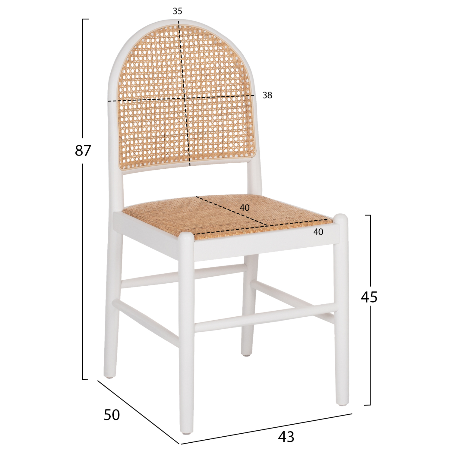 ΚΑΡΕΚΛΑ ΑΠΟ ΟΞΙΑ ΣΕ ΛΕΥΚΟ-RATTAN ΜΠΕΖ 43x50x87Yεκ. 2