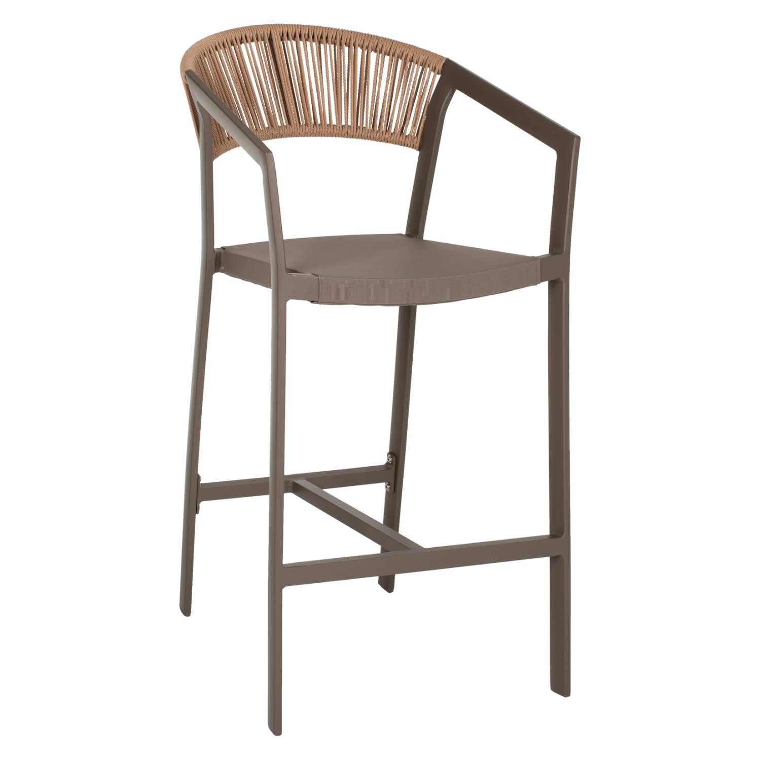 ΣΚΑΜΠΟ ΑΛΟΥΜΙΝΙΟΥ ΣΑΜΠΑΝΙ ΜΕ ΜΠΡΑΤΣΑ RATTAN &amp; TEXTLINE 56x58x105Yεκ.HM5892.23 1