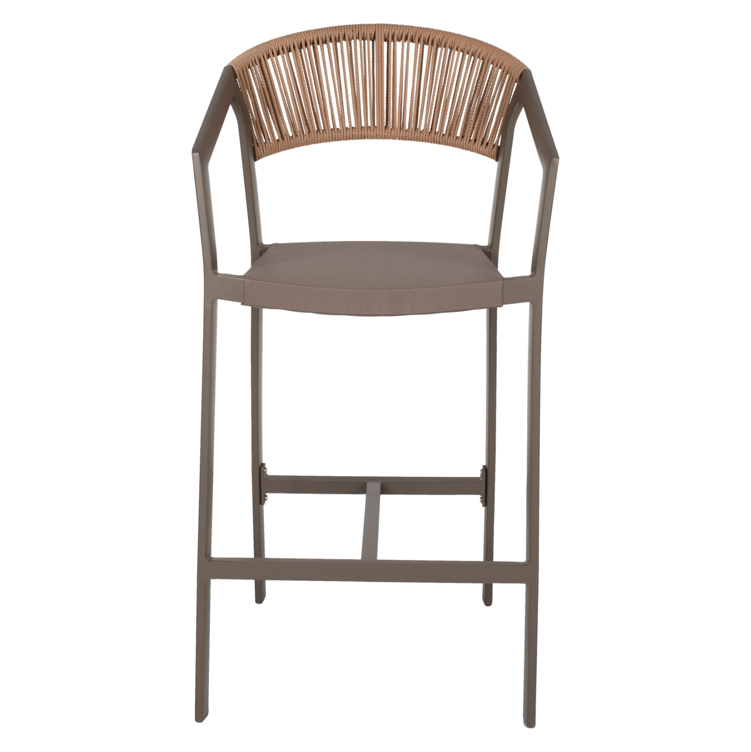 ΣΚΑΜΠΟ ΑΛΟΥΜΙΝΙΟΥ ΣΑΜΠΑΝΙ ΜΕ ΜΠΡΑΤΣΑ RATTAN &amp; TEXTLINE 56x58x105Yεκ.HM5892.23 2