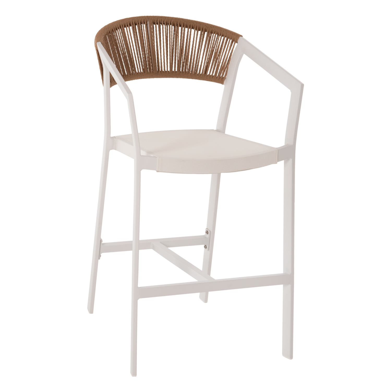 ΣΚΑΜΠΟ ΑΛΟΥΜΙΝΙΟΥ ΛΕΥΚΟ HM5892.32 ΜΕΣ. ΥΨΟΥΣ-ΜE RATTAN &amp; TΕΧΤLINE 57x57x99,5Yεκ. 1