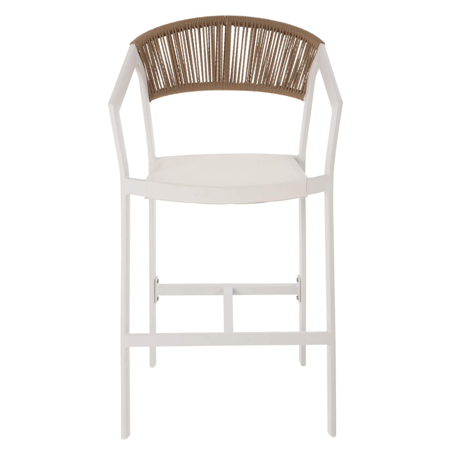 ΣΚΑΜΠΟ ΑΛΟΥΜΙΝΙΟΥ ΛΕΥΚΟ HM5892.32 ΜΕΣ. ΥΨΟΥΣ-ΜE RATTAN &amp; TΕΧΤLINE 57x57x99,5Yεκ. 2