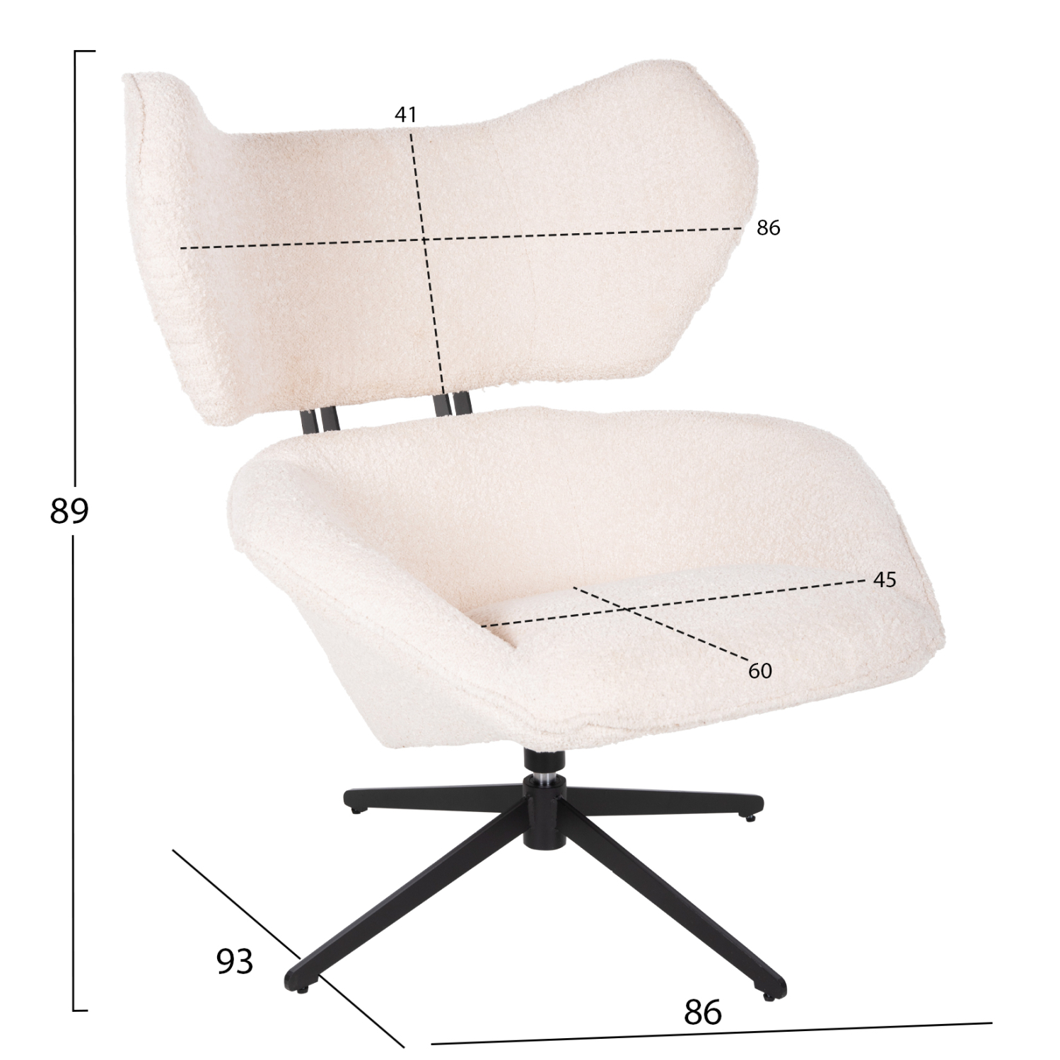 ΠΟΛΥΘΡΟΝΑ ΠΕΡΙΣΤΡΕΦΟΜΕΝΗ BRYLL ΕΚΡΟΥ ΜΠΟΥΚΛΕ-ΜΑΥΡΗ ΒΑΣΗ 86x90x97Υεκ. 2