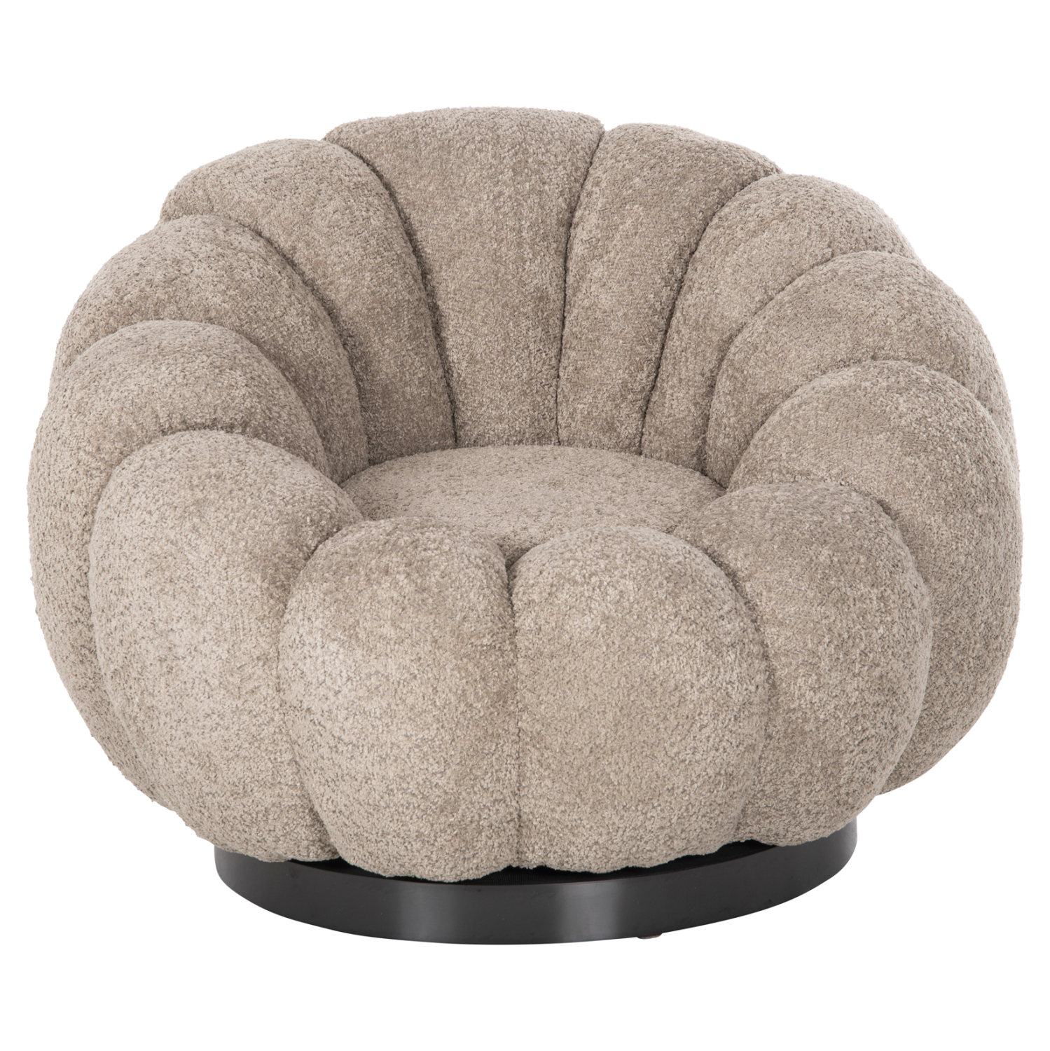 ΠΟΛΥΘΡΟΝΑ ΠΕΡΙΣΤΡΕΦΟΜΕΝΗ GRYMM ΜΠΕΖ-ΚΑΦΕ ΜΠΟΥΚΛΕ-ΜΑΥΡΗ ΜΕΤΑΛ.ΒΑΣΗ 90x93x65Υεκ 1