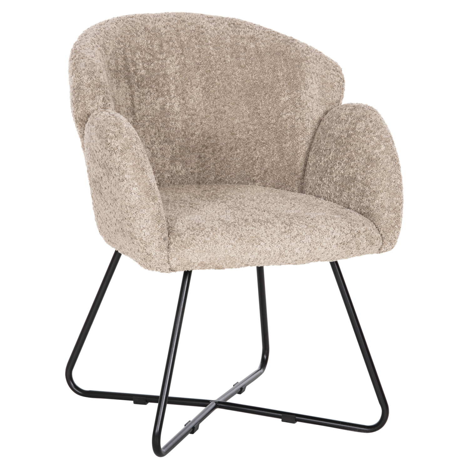 ΠΟΛΥΘΡΟΝΑ HARNIS ΜΠΕΖ ΜΠΟΥΚΛΕ-ΜΑΥΡΑ ΜΕΤΑΛ.ΠΟΔΙΑ ΧΙΑΣΤΙ 59,5x64x77Υεκ 1