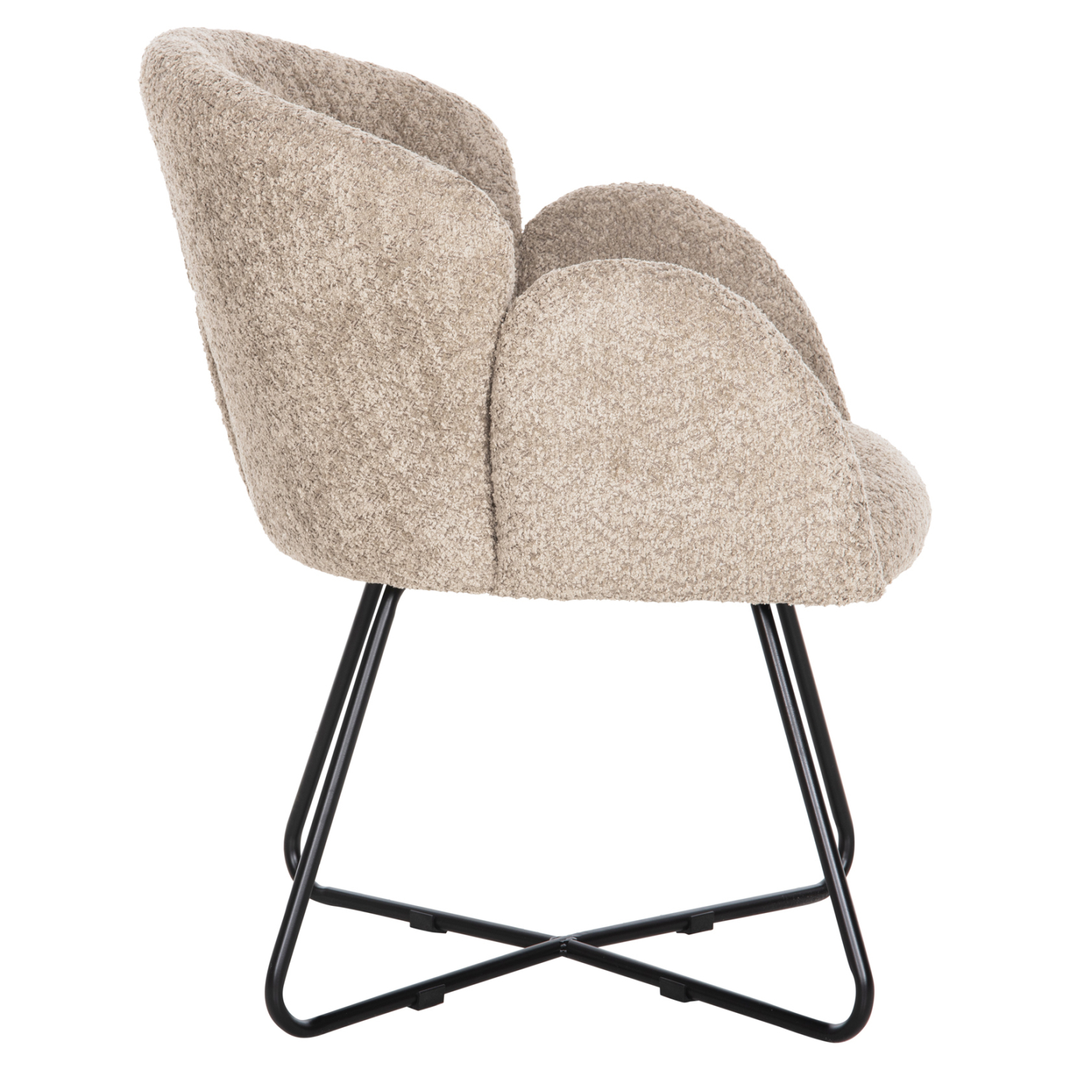 ΠΟΛΥΘΡΟΝΑ HARNIS ΜΠΕΖ ΜΠΟΥΚΛΕ-ΜΑΥΡΑ ΜΕΤΑΛ.ΠΟΔΙΑ ΧΙΑΣΤΙ 59,5x64x77Υεκ 4