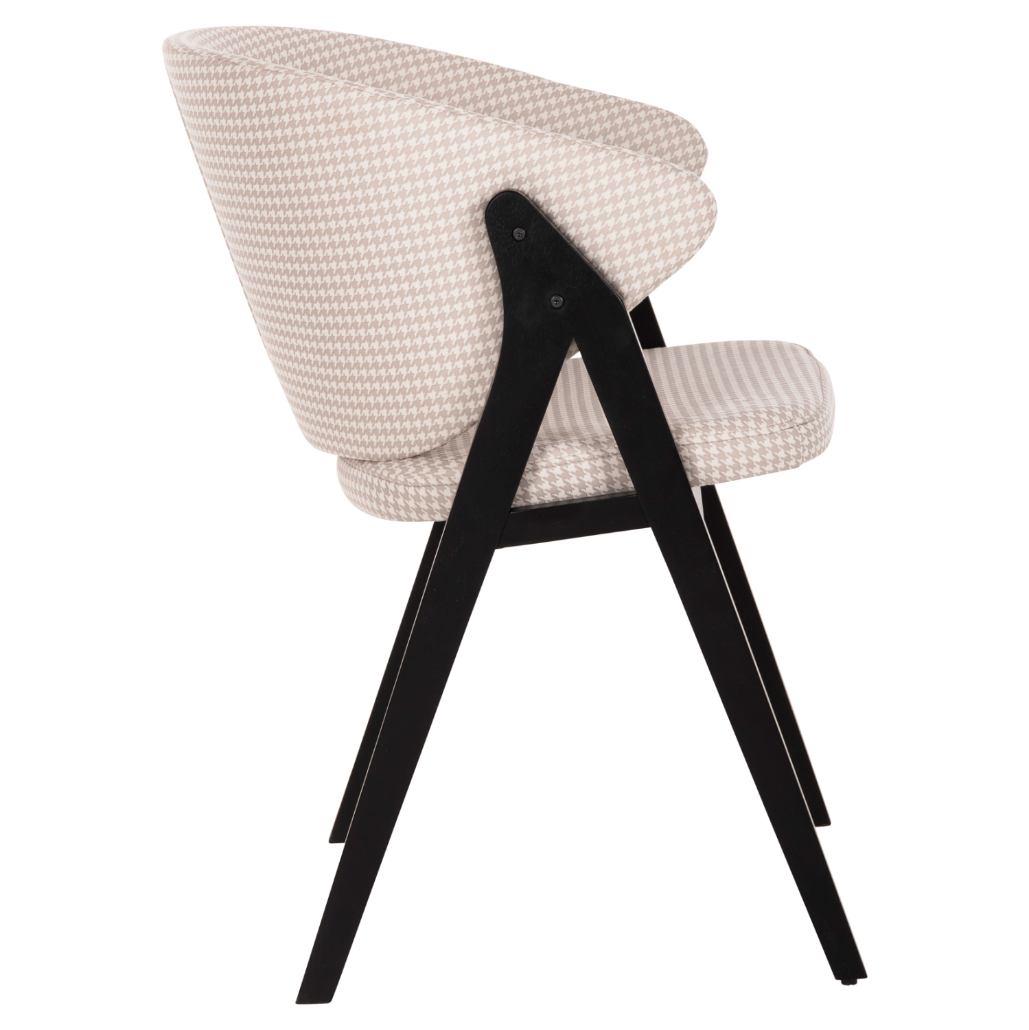 ΚΑΡΕΚΛΑ HANA RUBBERWOOD ΣΕ ΜΑΥΡΟ ΧΡΩΜΑ-ΜΠΕΖ ΥΦΑΣΜΑ 55x60x84Yεκ. 4