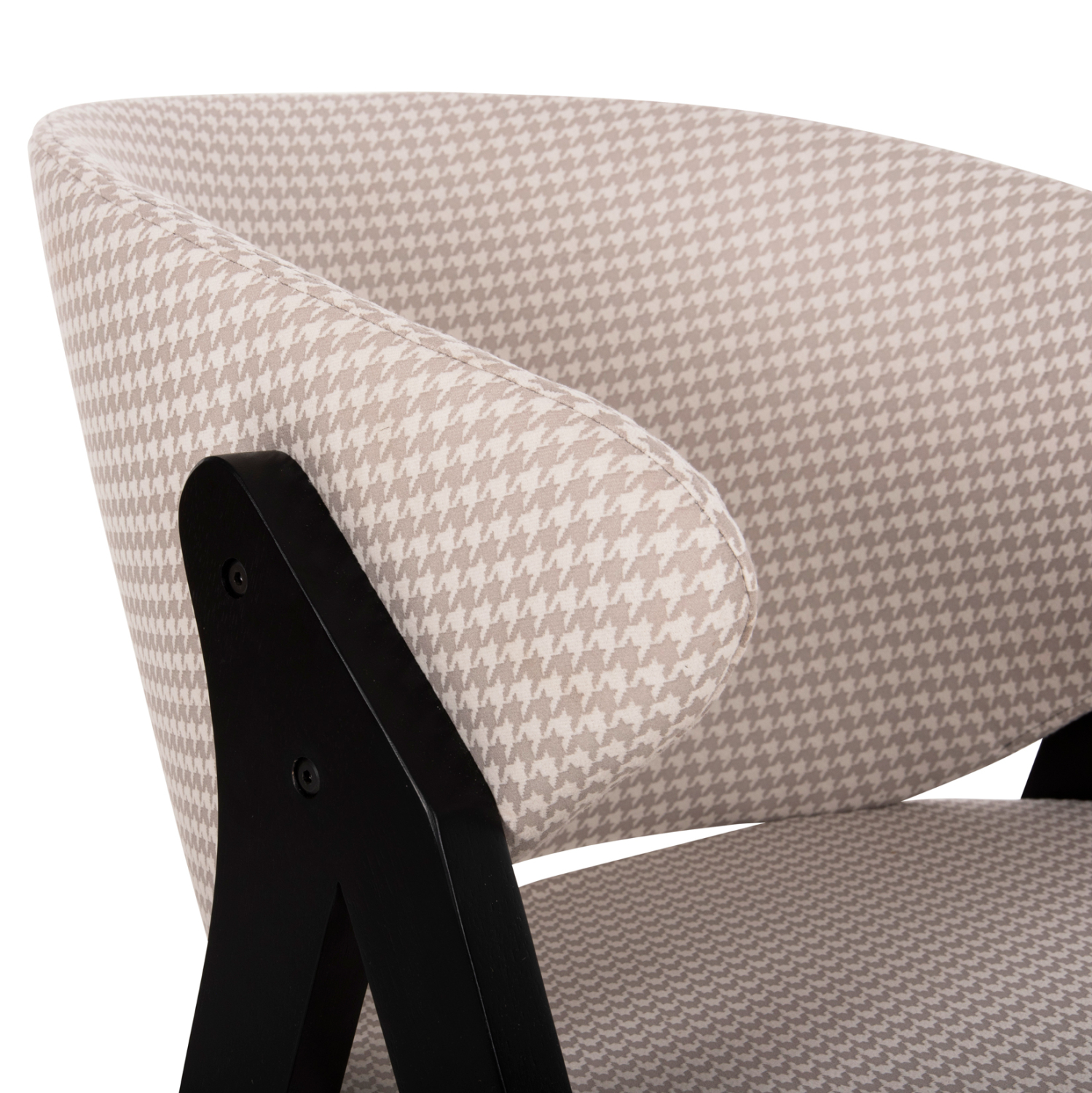 ΚΑΡΕΚΛΑ HANA RUBBERWOOD ΣΕ ΜΑΥΡΟ ΧΡΩΜΑ-ΜΠΕΖ ΥΦΑΣΜΑ 55x60x84Yεκ. 7