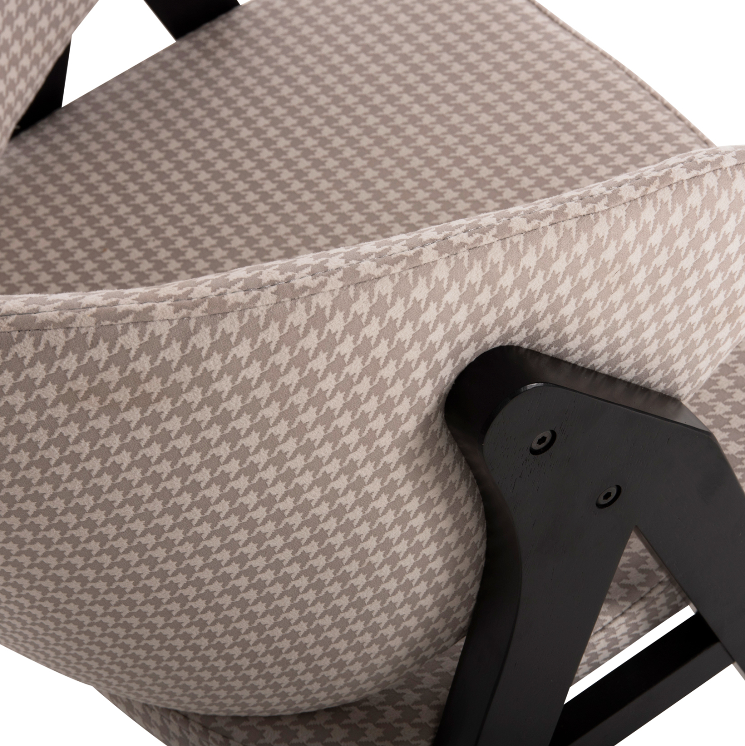 ΚΑΡΕΚΛΑ HANA RUBBERWOOD ΣΕ ΜΑΥΡΟ ΧΡΩΜΑ-ΜΠΕΖ ΥΦΑΣΜΑ 55x60x84Yεκ. 9