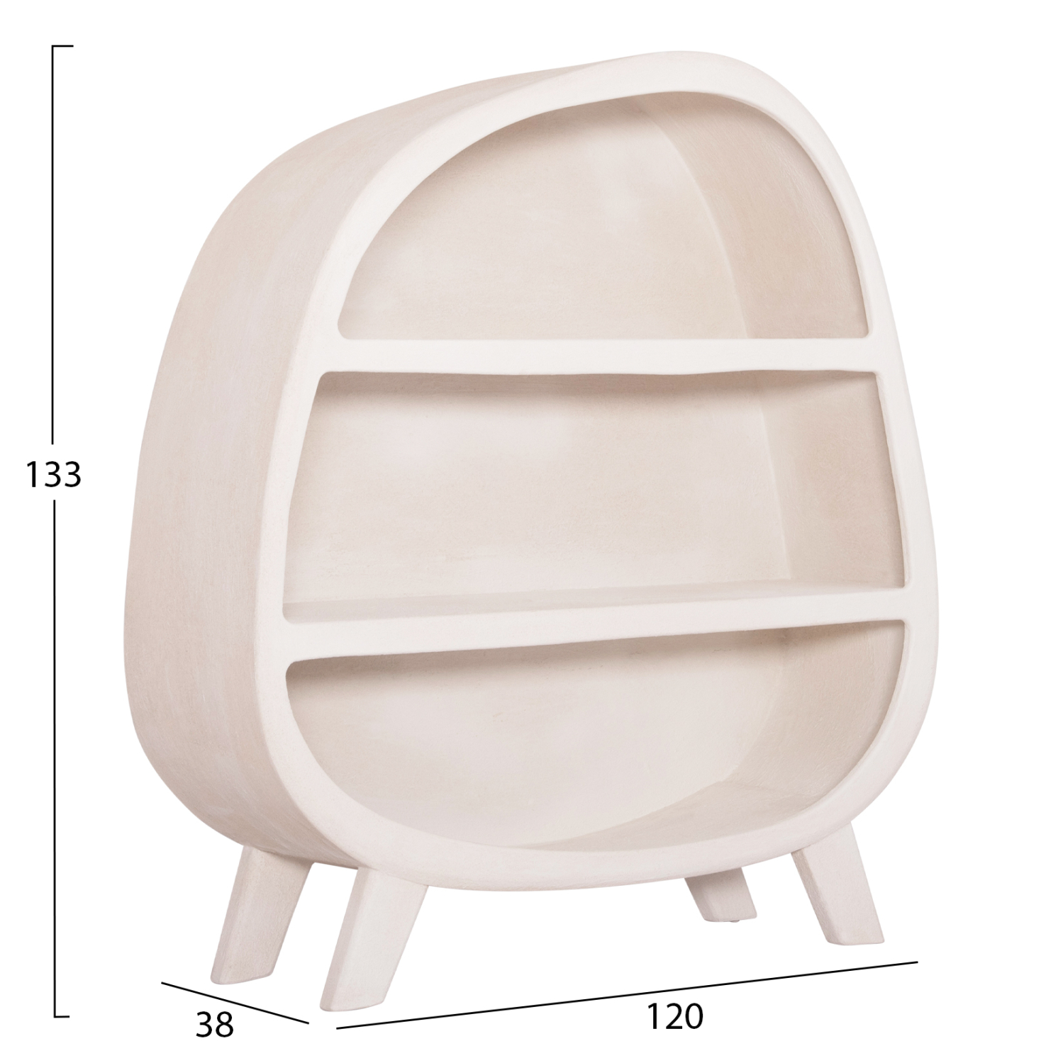 ΡΑΦΙΕΡΑ ΣΕΙΡΑ SANTORINI MDF ΣΕ ΥΠΟΛΕΥΚΟ ΧΡΩΜΑ 120x38x133Υεκ. 2