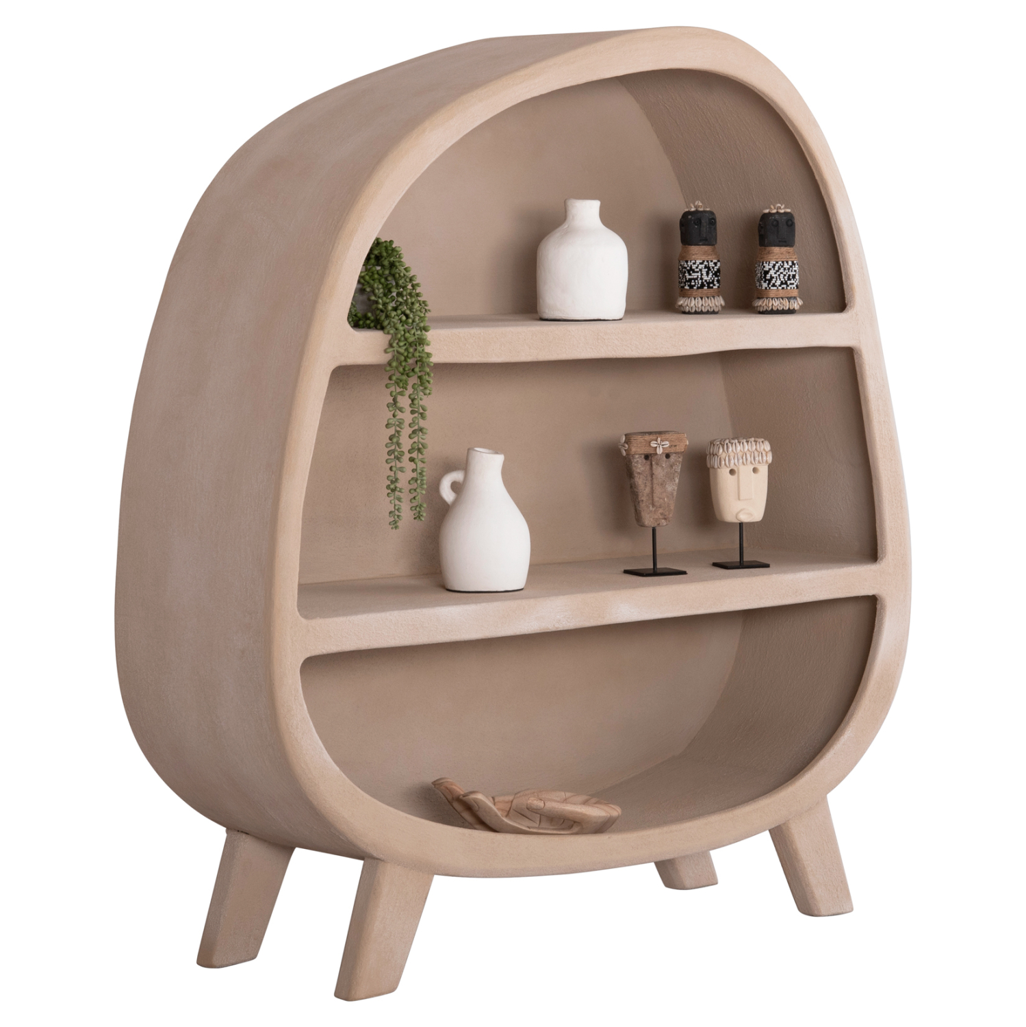 ΡΑΦΙΕΡΑ ΣΕΙΡΑ SANTORINI MDF ΣΕ ΚΑΦΕ ΧΡΩΜΑ 120x38x133Υεκ. 1