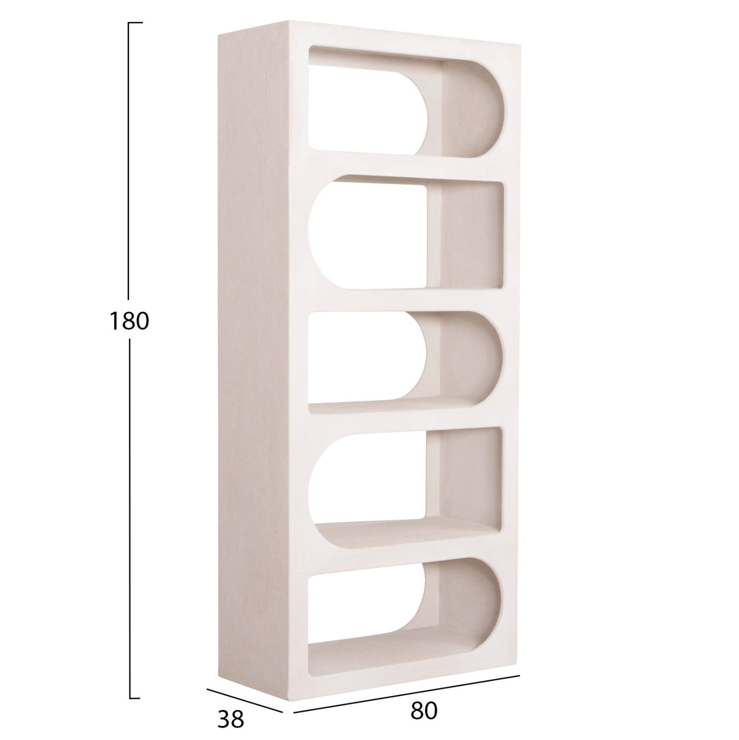 ΒΙΒΛΙΟΘΗΚΗ ΣΕΙΡΑ SANTORINI MDF ΣΕ ΥΠΟΛΕΥΚΟ ΧΡΩΜΑ 80x38x180Yεκ. 2