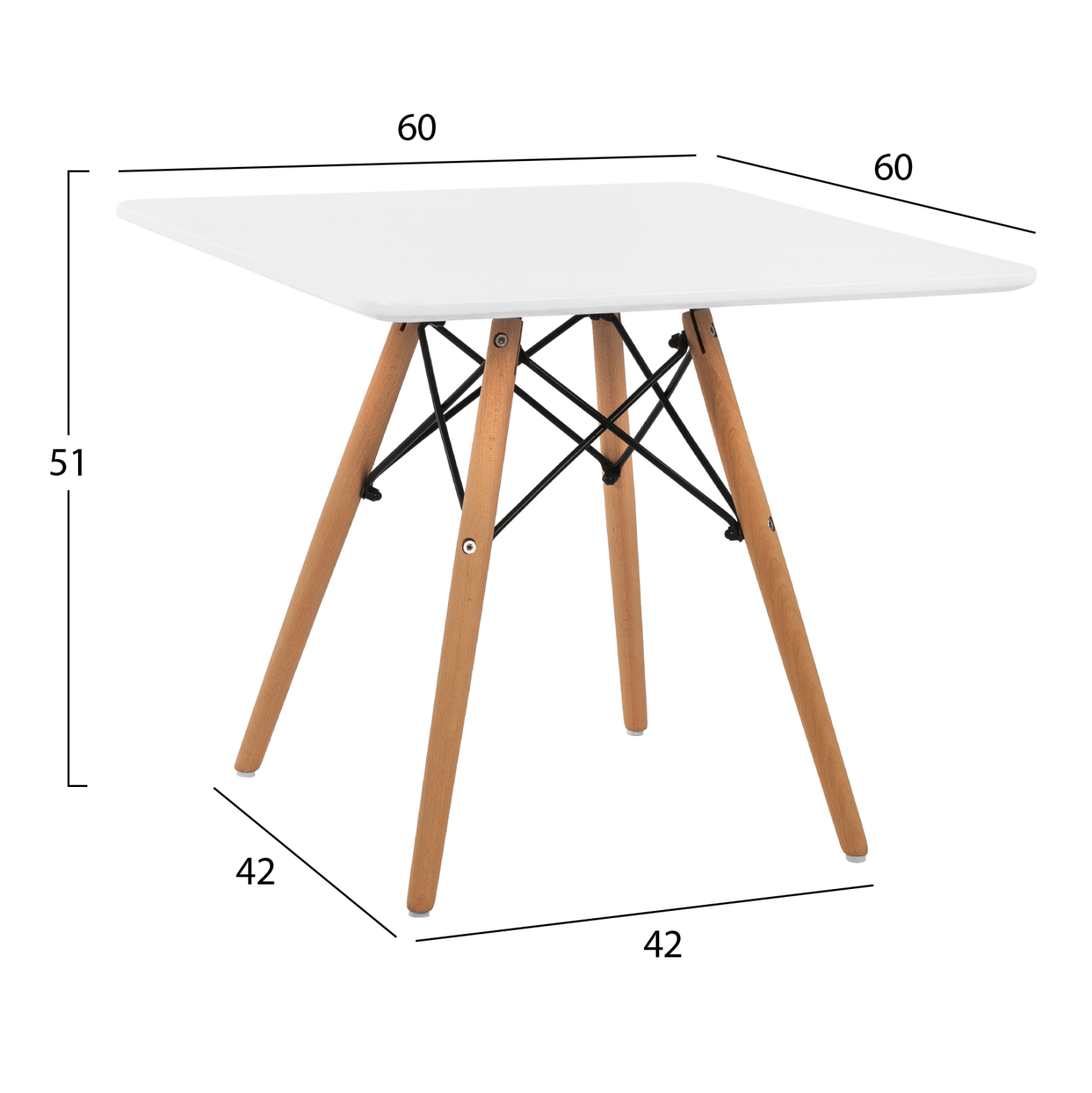 ΤΡΑΠΕΖΙ MINIMAL KID 60X60X51Yεκ. ΛΕΥΚΟ 2