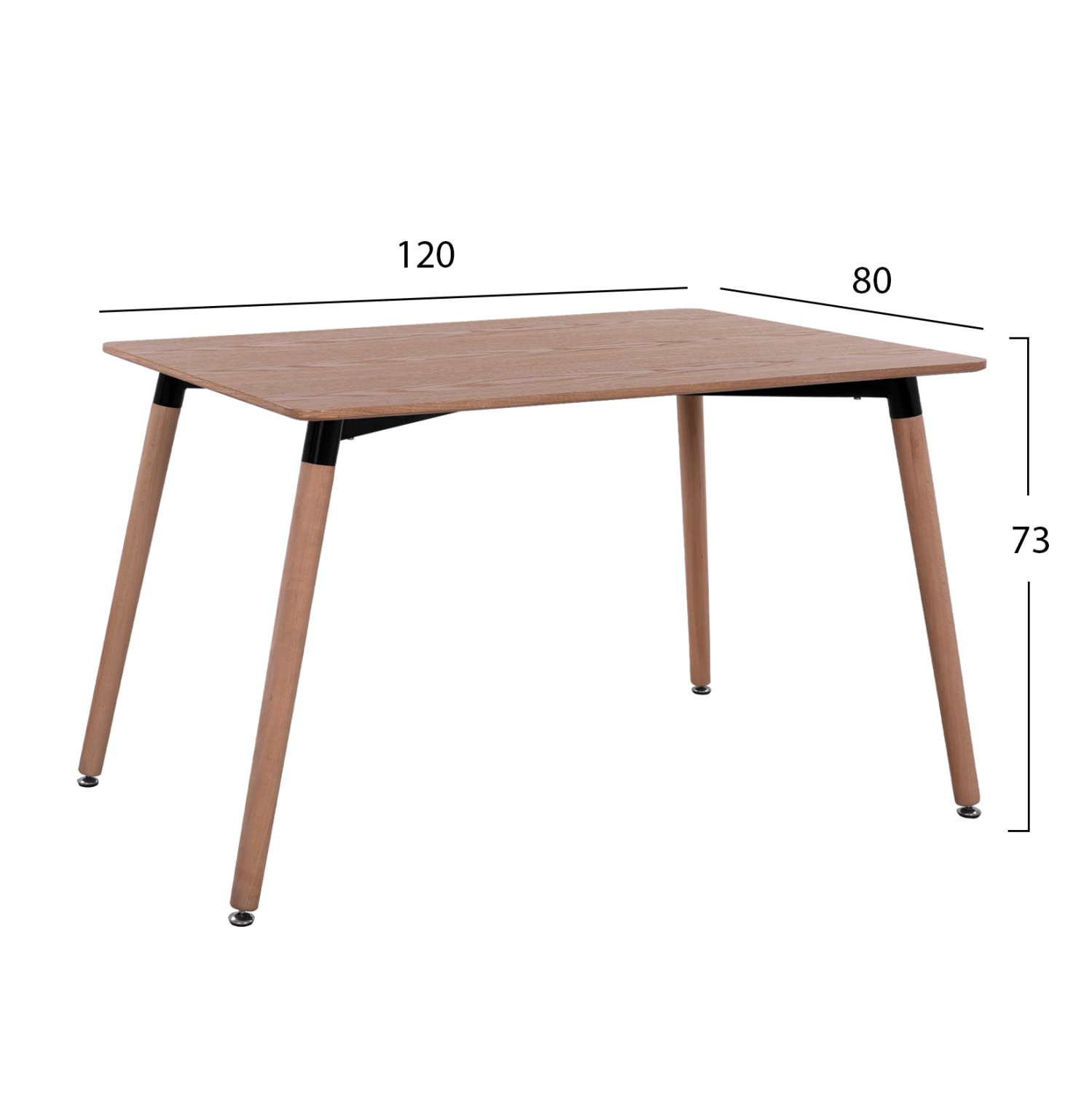 ΤΡΑΠΕΖΙ MINIMAL ΦΥΣΙΚΟ ΞΥΛΙΝΑ ΠΟΔΙΑ ΟΞΙΑ 120Χ80X73Υ εκ. 2