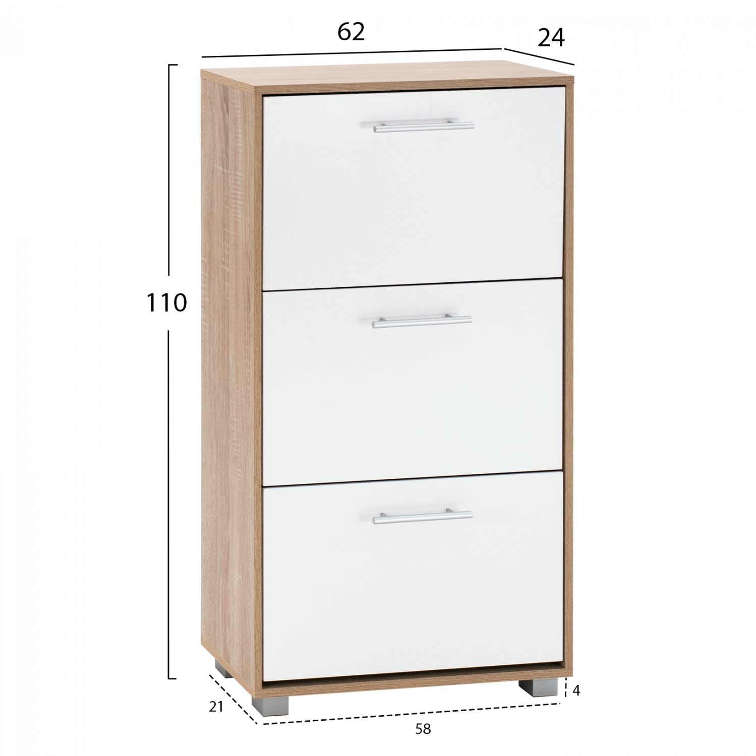 ΠΑΠΟΥΤΣΟΘΗΚΗ ΜΕΛΑΜΙΝΗΣ DAVINA 3ΘΕΣΕΩΝ SONAMA-ΛΕΥΚΗ 62Χ24Χ110Υ εκ. 2