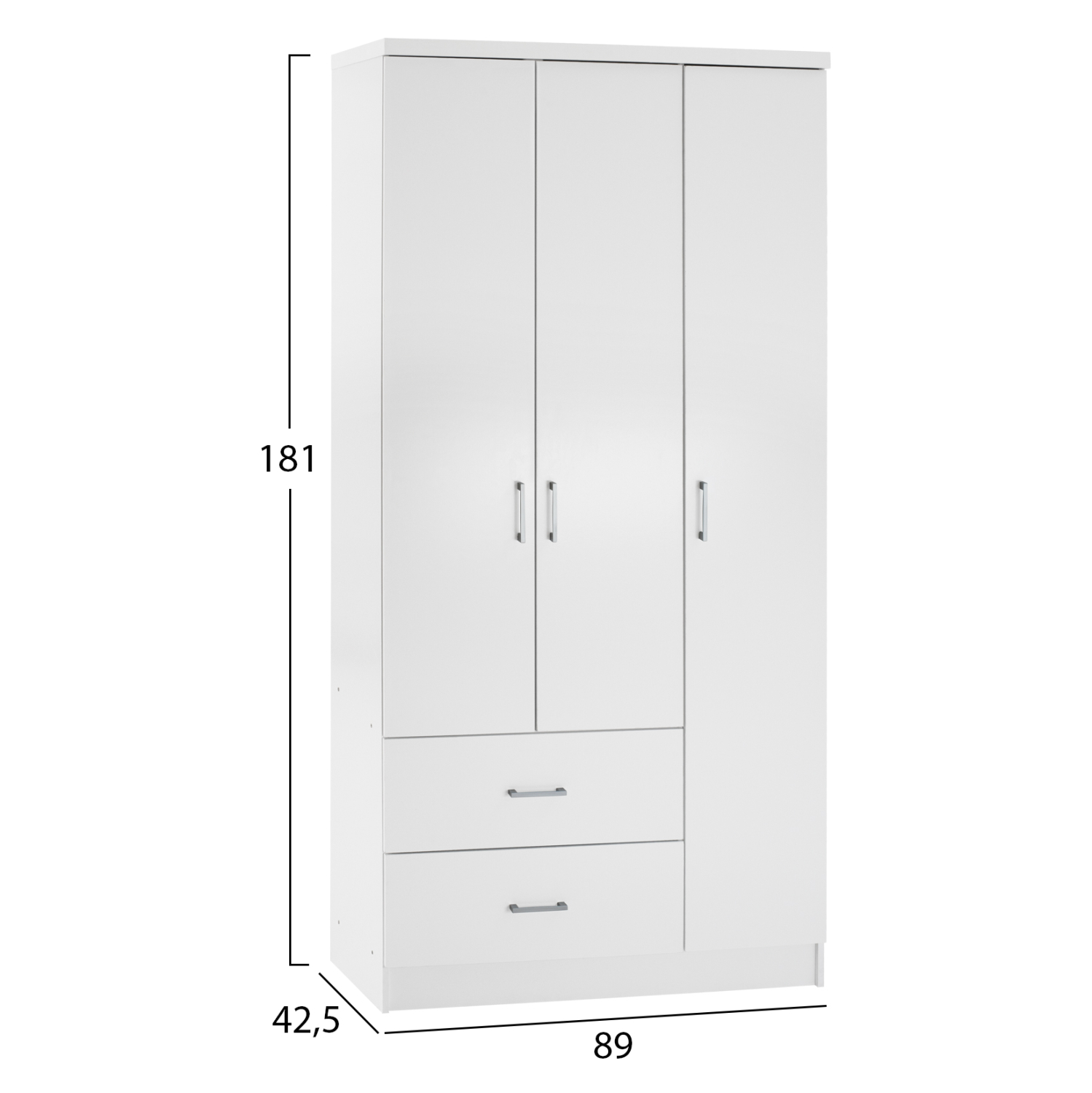 ΝΤΟΥΛΑΠΑ 3ΦΥΛΛΗ ME 2 ΣΥΡΤΑΡΙΑ CAESAR ΛΕΥΚΗ 89x42,5x181 εκ. 2