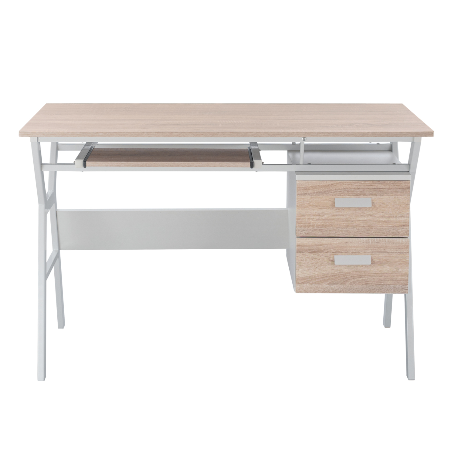 ΓΡΑΦΕΙΟ VITINO ΜΕΛΑΜΙΝΗ-ΜΕΤΑΛΛΟ ΣΕ SONAMA-ΛΕΥΚΟ 120X60X76εκ. 3