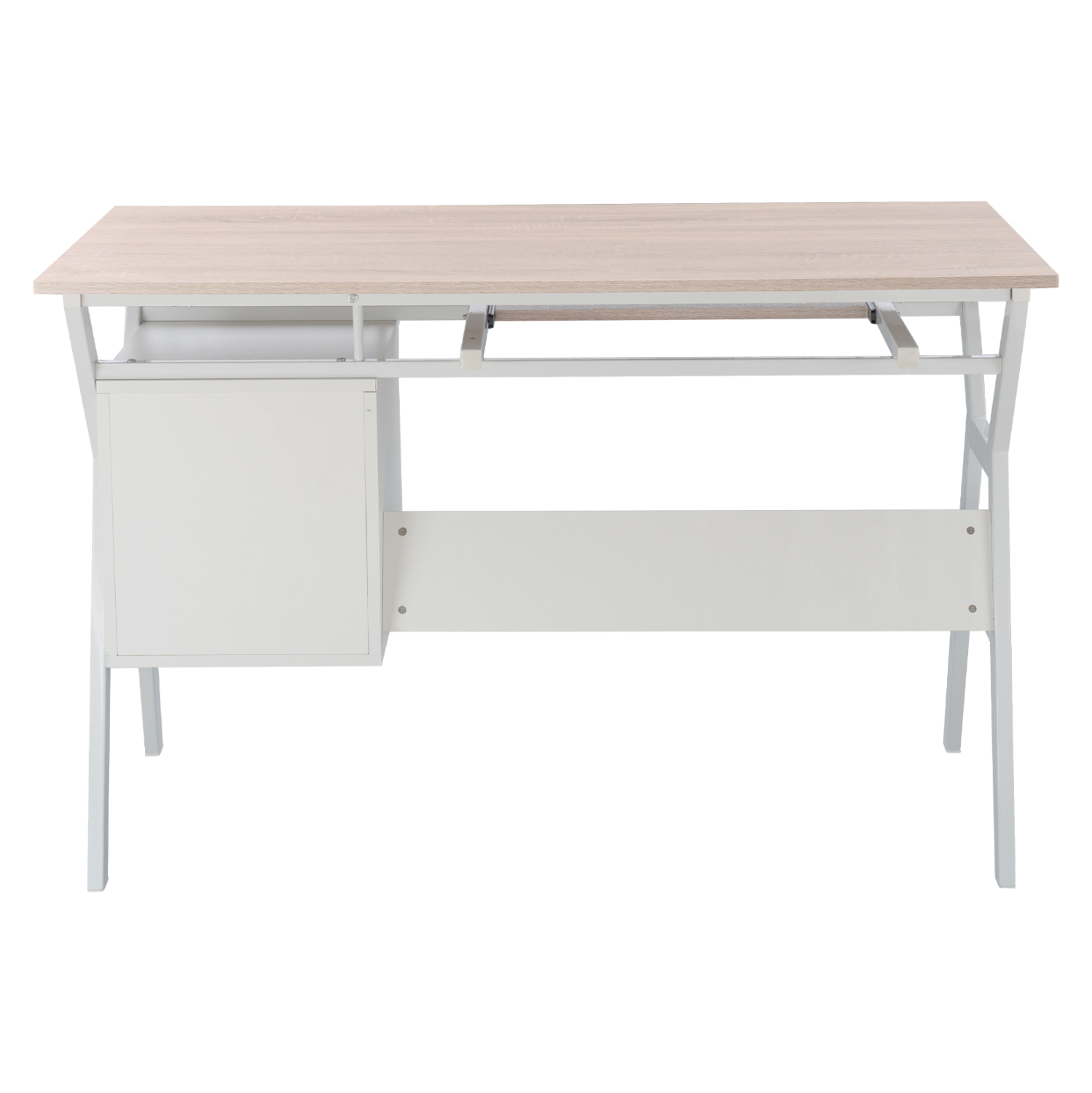 ΓΡΑΦΕΙΟ VITINO ΜΕΛΑΜΙΝΗ-ΜΕΤΑΛΛΟ ΣΕ SONAMA-ΛΕΥΚΟ 120X60X76εκ. 4