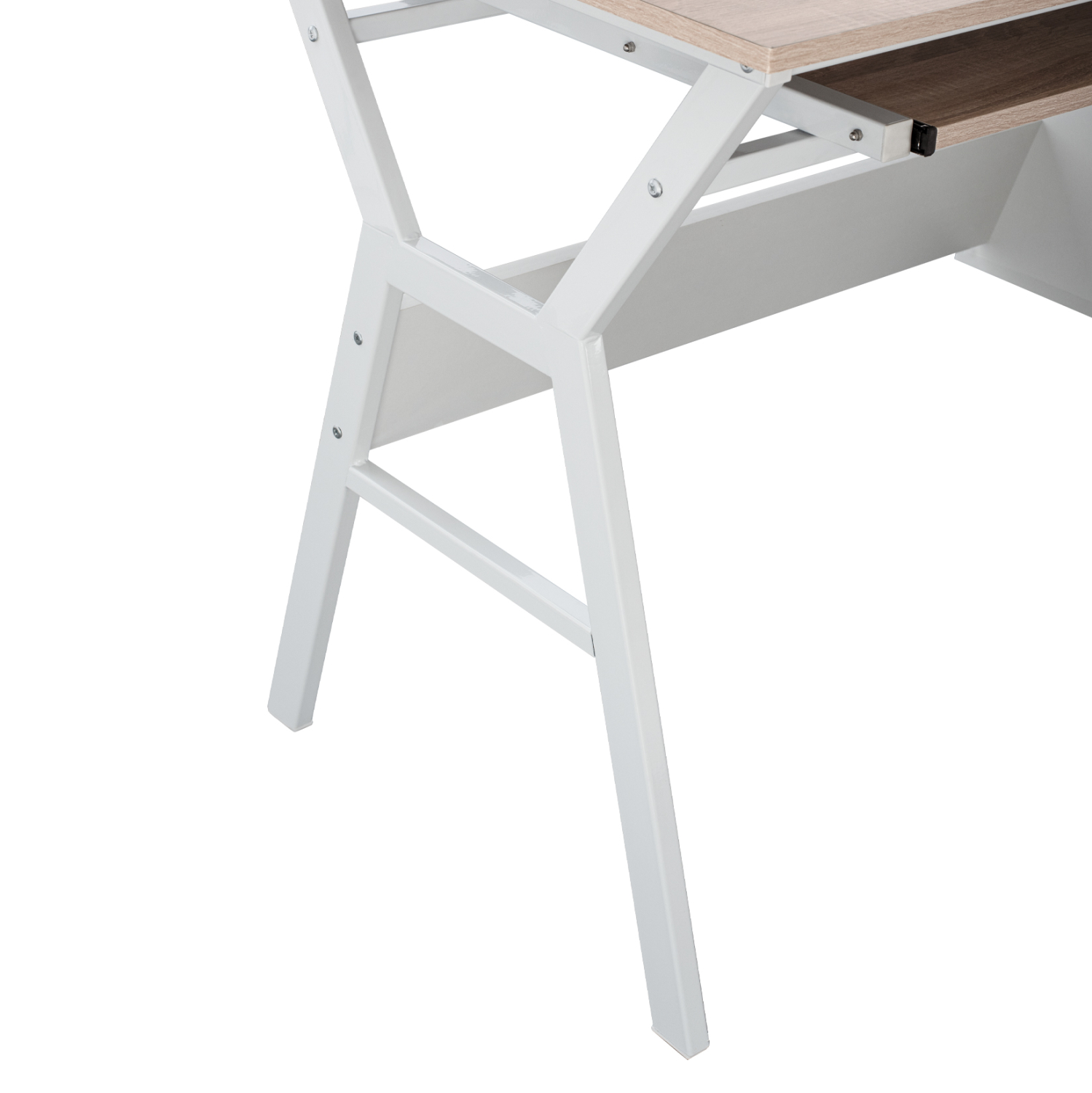 ΓΡΑΦΕΙΟ VITINO ΜΕΛΑΜΙΝΗ-ΜΕΤΑΛΛΟ ΣΕ SONAMA-ΛΕΥΚΟ 120X60X76εκ. 7