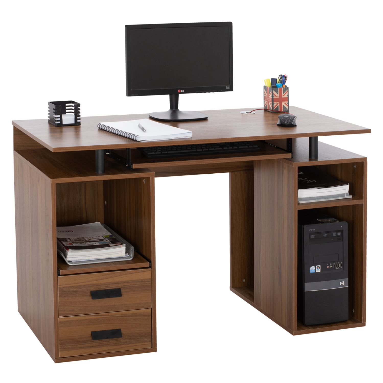 ΓΡΑΦΕΙΟ ΜΕΛΑΜΙΝΗΣ STATUS WALNUT 120Χ55Χ76 εκ. 1