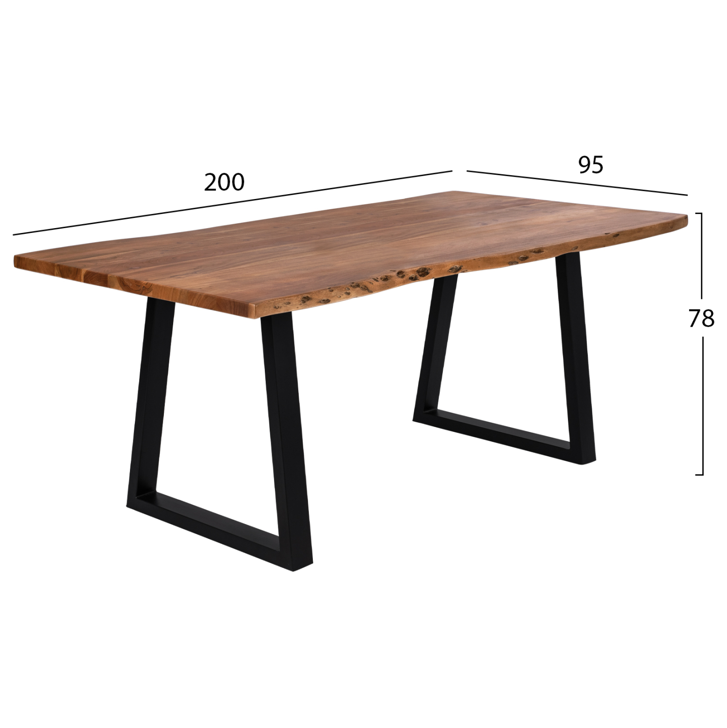 ΤΡΑΠΕΖΙ ΤΡΑΠΕΖΑΡΙΑΣ MONTANA 4εκ.ΠΑΧΟΣ ΜΑΣΙΦ ΞΥΛΟ ΑΚΑΚΙΑΣ 200x93x74Υ εκ. 2