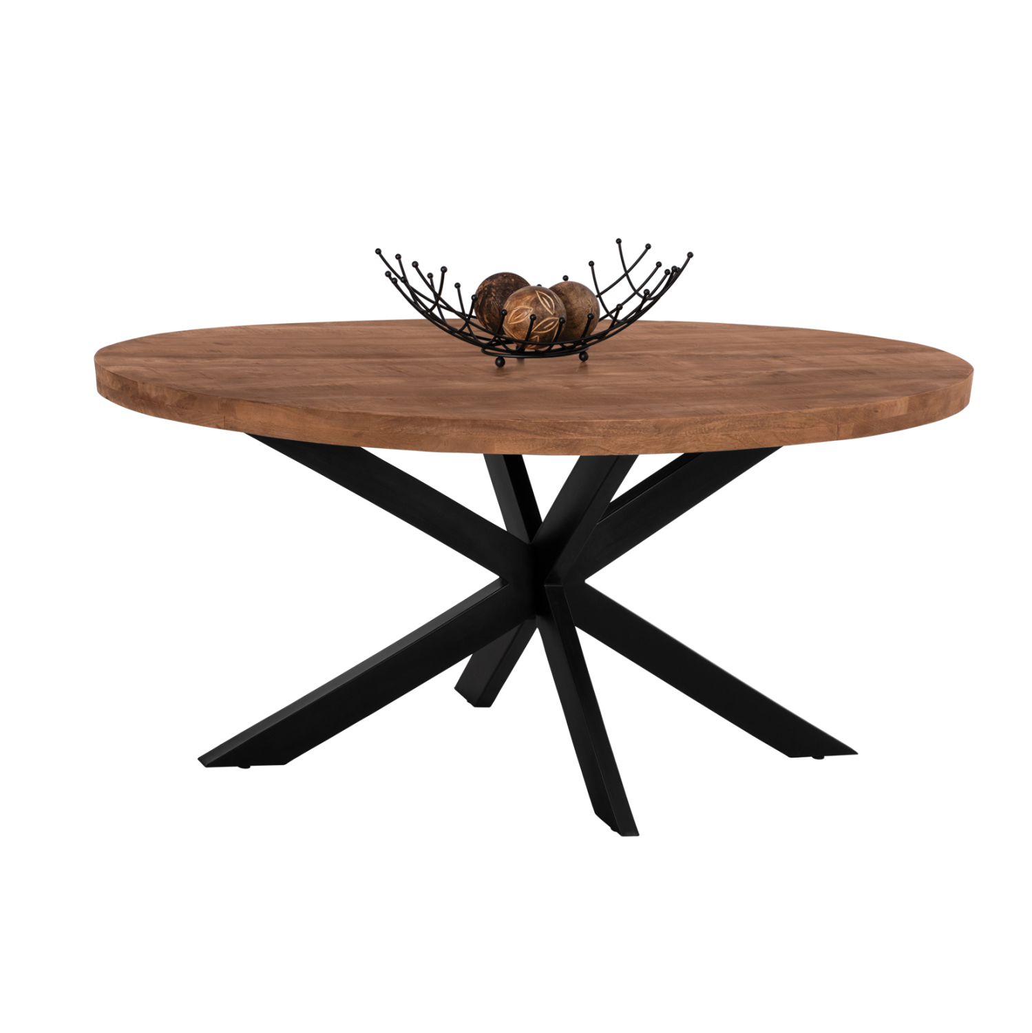 ΤΡΑΠΕΖΙ LEVINHO OVAL 6εκ.ΠΑΧΟΣ ΜΑΣΙΦ ΞΥΛΟ MANGO 160x90x77Υ εκ. 1