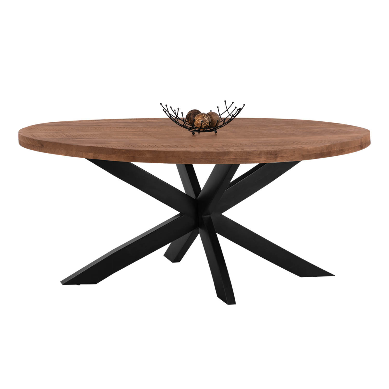 ΤΡΑΠΕΖΙ LEVINHO OVAL 6εκ. ΠΑΧΟΣ ΑΠΟ ΜΑΣΙΦ ΞΥΛΟ MANGO 210x100x78Υ εκ. 1