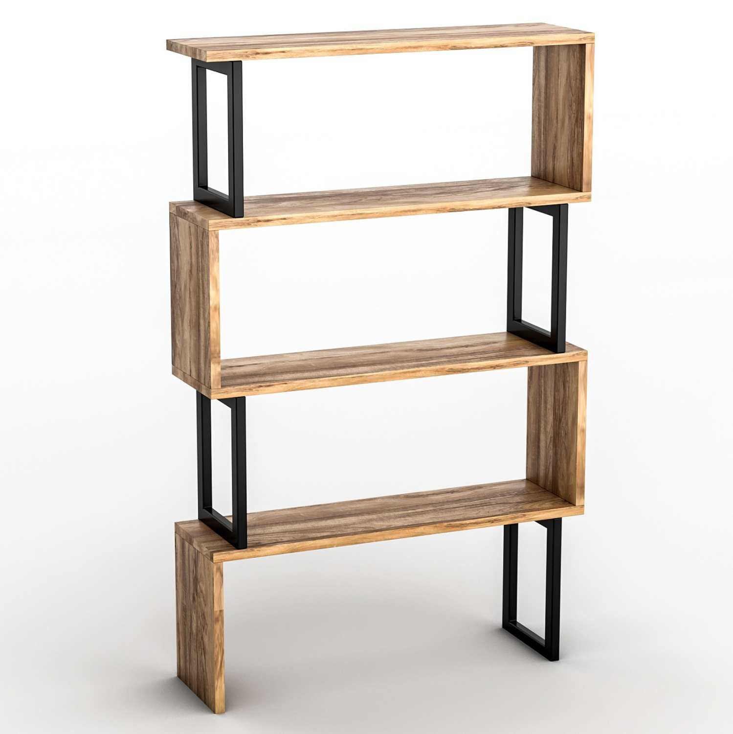 ΒΙΒΛΙΟΘΗΚΗ INGRID ΚΑΡΥΔΙ ΜΕ ΜΑΥΡΟ ΣΚΕΛΕΤΟ 80x22x128 εκ. 4