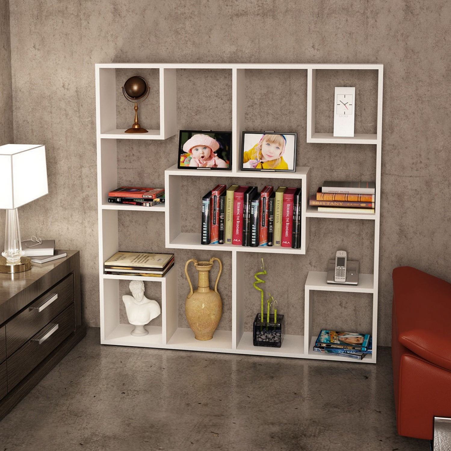 ΒΙΒΛΙΟΘΗΚΗ YOLANTHE ΜΕΛΑΜΙΝΗΣ ΛΕΥΚΗ 120x22x123,6Υ εκ. 3