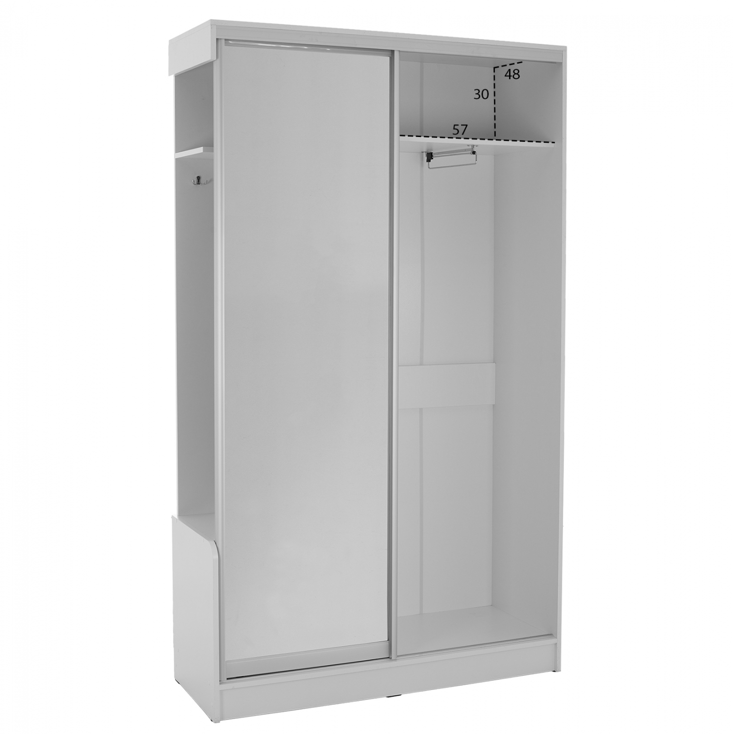 ΕΠΙΠΛΟ ΕΙΣΟΔΟΥ ΜΕ ΣΥΡΟΜΕΝΗ ΝΤΟΥΛΑΠΑ Κ ΚΑΘΡΕΦΤΗ DULCE ΛΕΥΚΟ 118x45x210 εκ. 3