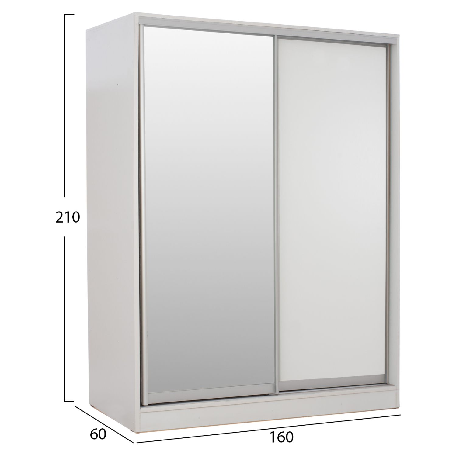 ΝΤΟΥΛΑΠΑ ADLER ΜΕΛΑΜΙΝΗΣ ΛΕΥΚΗ ΜΕ ΚΑΘΡΕΠΤΗ 160x60x210 εκ. 2
