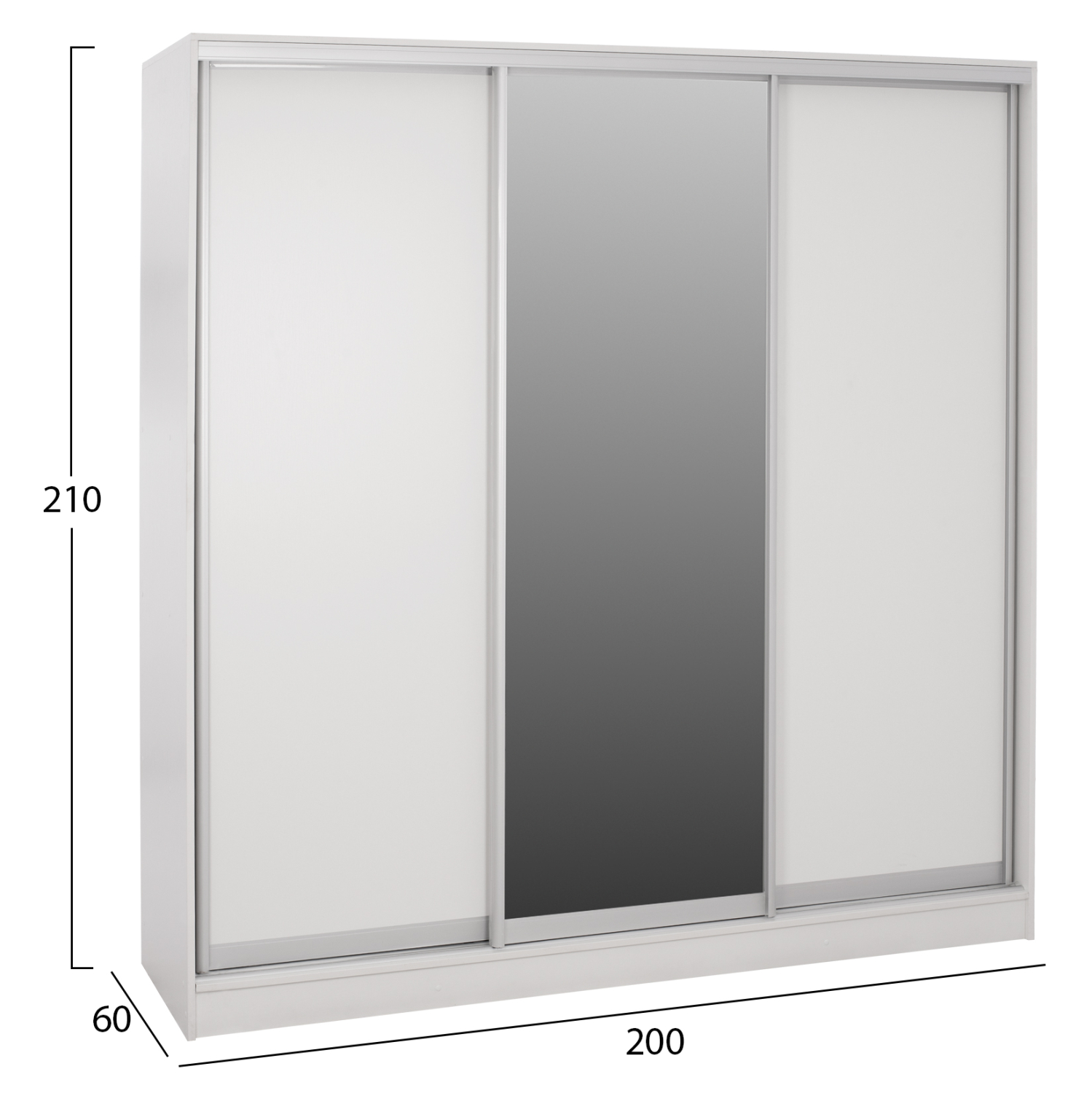 ΝΤΟΥΛΑΠΑ ΣΥΡΟΜΕΝΗ ADLER ΜΕΛΑΜΙΝΗΣ ΛΕΥΚΗ ΜΕ ΚΑΘΡΕΠΤΗ 200X60X210Υεκ 2