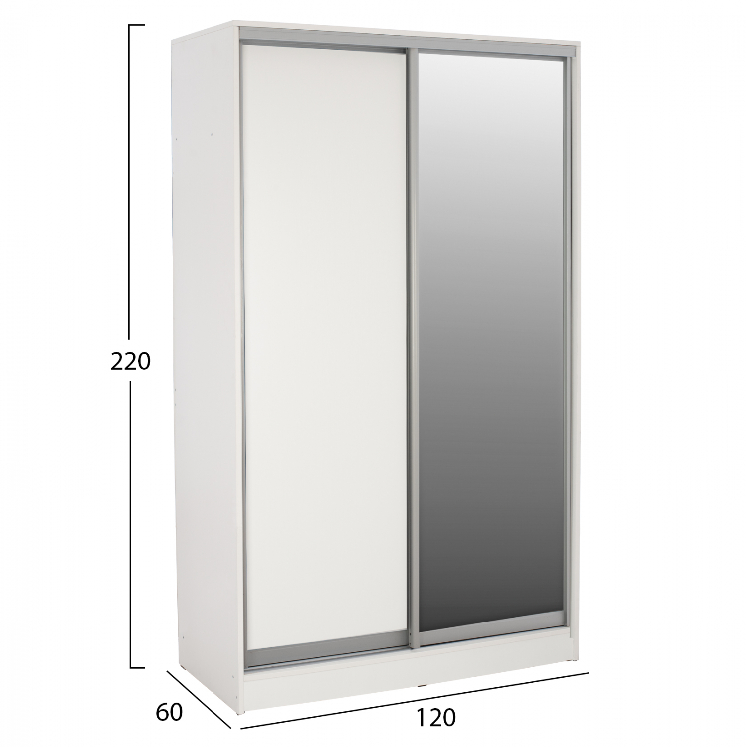 ΝΤΟΥΛΑΠΑ ΣΥΡΟΜΕΝΗ ADLER ΜΕΛΑΜΙΝΗΣ 120x60x220Yεκ. ΔΙΦΥΛΛΗ ΛΕΥΚΗ ΜΕ ΚΑΘΡΕΠΤΗ 2