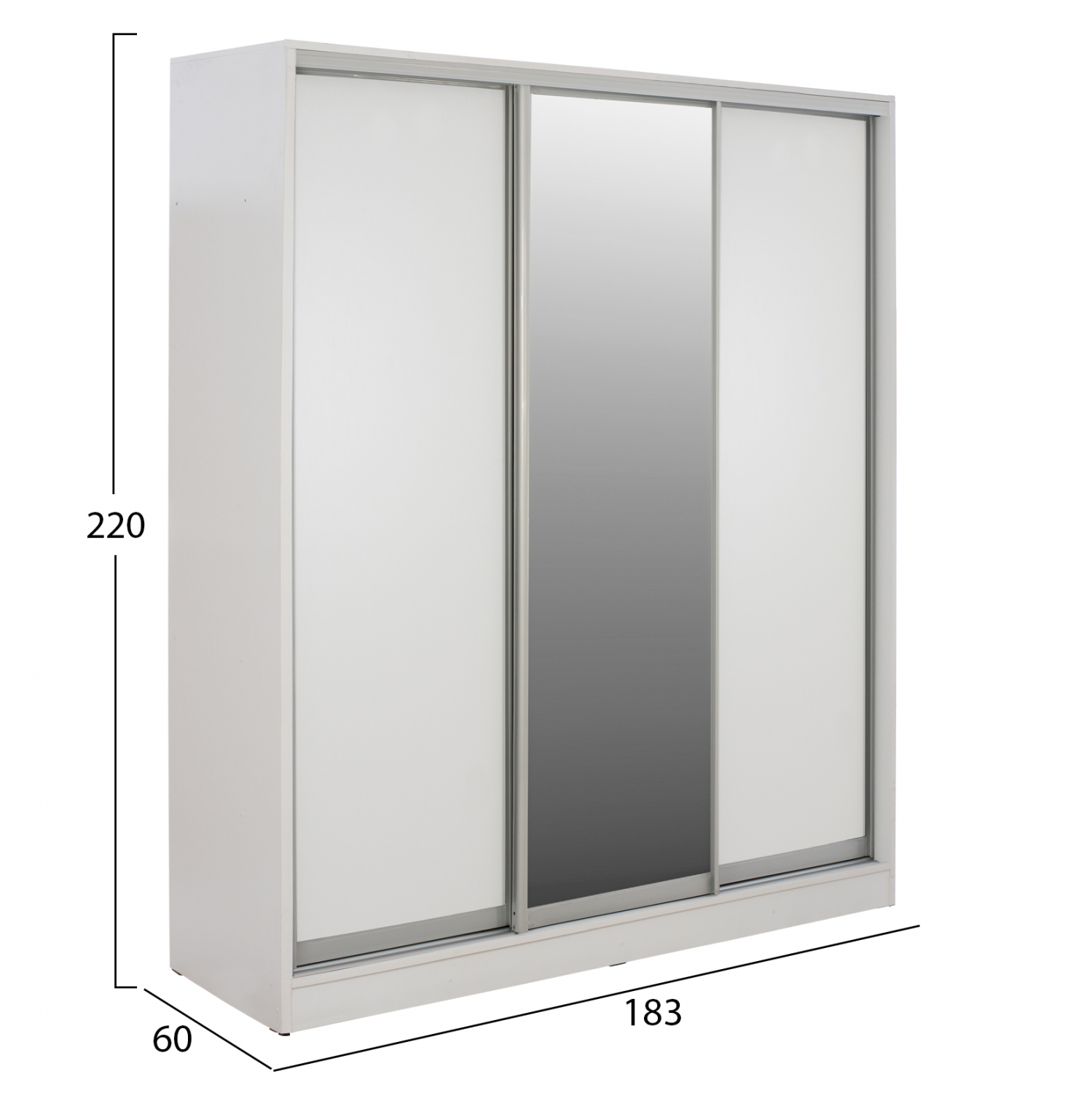 ΝΤΟΥΛΑΠΑ ΣΥΡΟΜΕΝΗ ADLER ΜΕΛΑΜΙΝΗΣ ΛΕΥΚΗ ΜΕ ΚΑΘΡΕΦΤΗ 3ΦΥΛΛΗ 183x60x220 εκ. 2