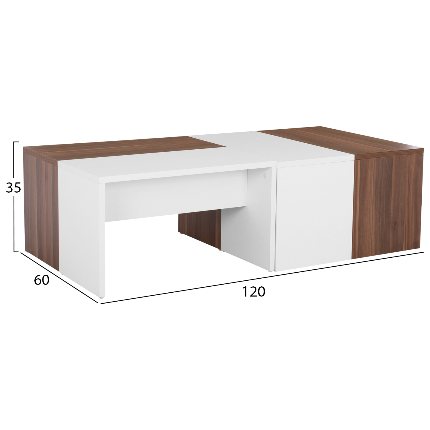 ΤΡΑΠΕΖΙ ΣΑΛΟΝΙΟΥ KARSYN ΚΑΡΥΔΙ-ΛΕΥΚΟ 120x60x35 εκ. 2