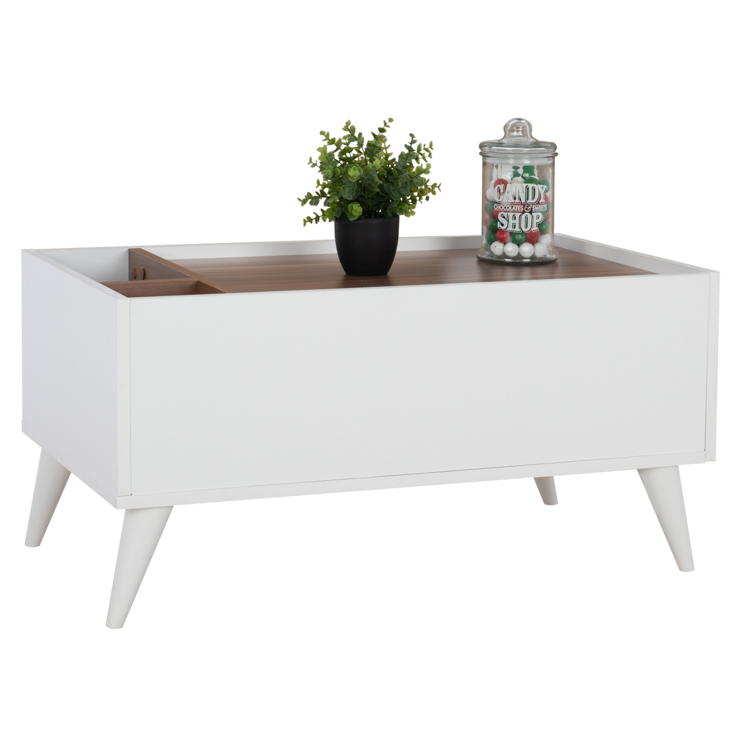 ΤΡΑΠΕΖΙ ΣΑΛΟΝΙΟΥ CARMELO ΛΕΥΚΟ-ΚΑΡΥΔΙ 90x55,5x45 εκ. 1