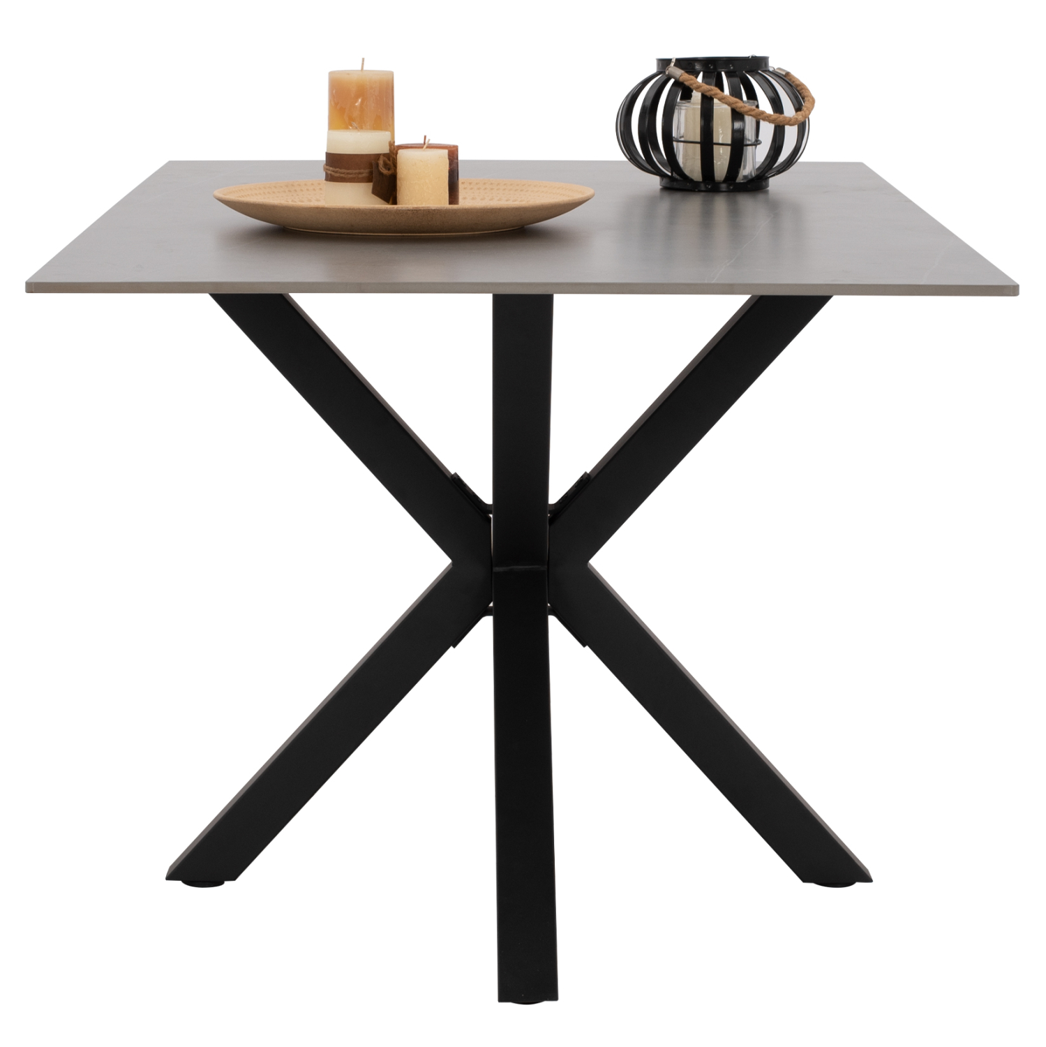 ΤΡΑΠΕΖΙ ΤΡΑΠΕΖΑΡΙΑΣ SYNTEC SINTERED STONE ΓΚΡΙ ΜΕΤΑΛΛΙΚΑ ΠΟΔΙΑ 160x90x75Υεκ. 4