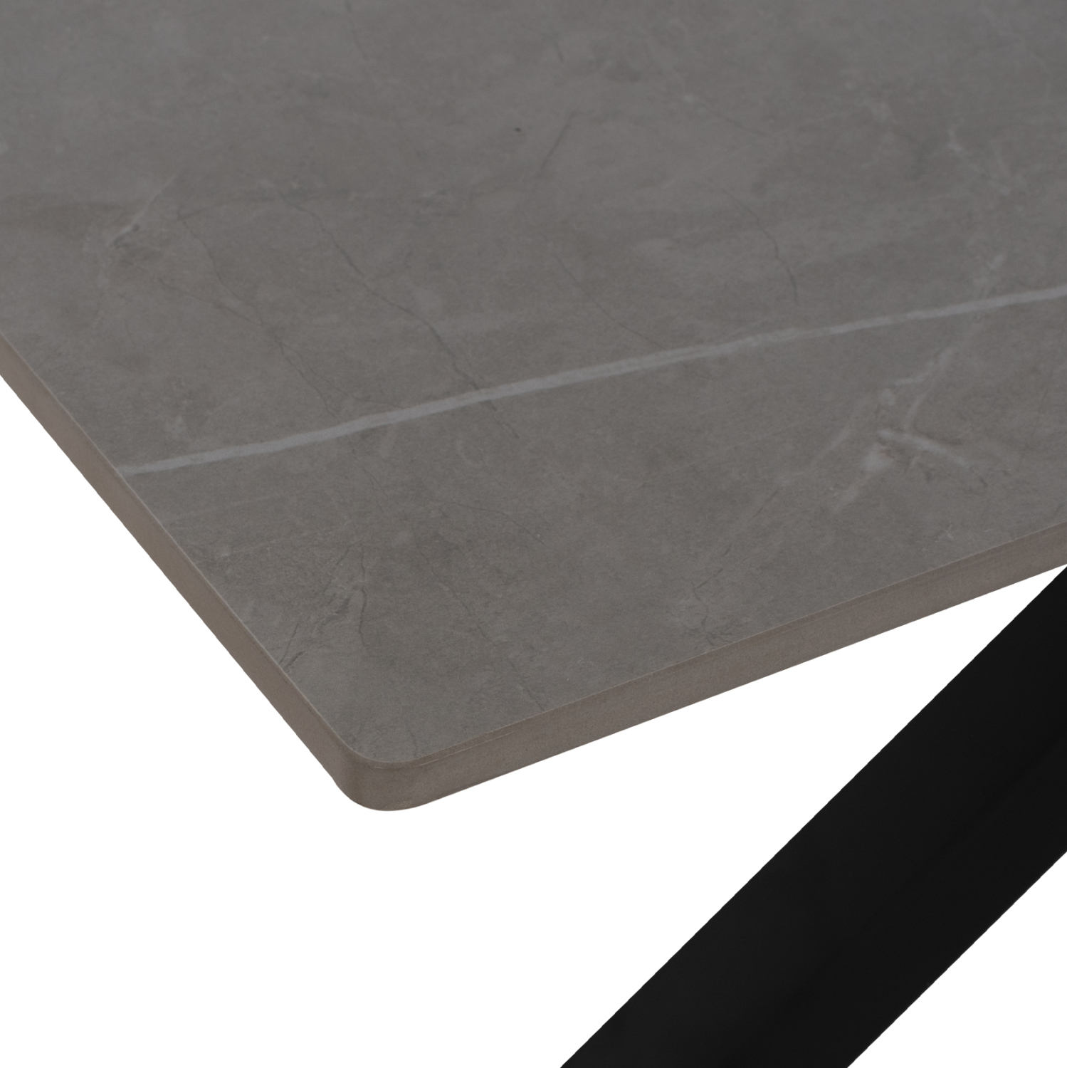 ΤΡΑΠΕΖΙ ΤΡΑΠΕΖΑΡΙΑΣ SYNTEC SINTERED STONE ΓΚΡΙ ΜΕΤΑΛΛΙΚΑ ΠΟΔΙΑ 160x90x75Υεκ. 6