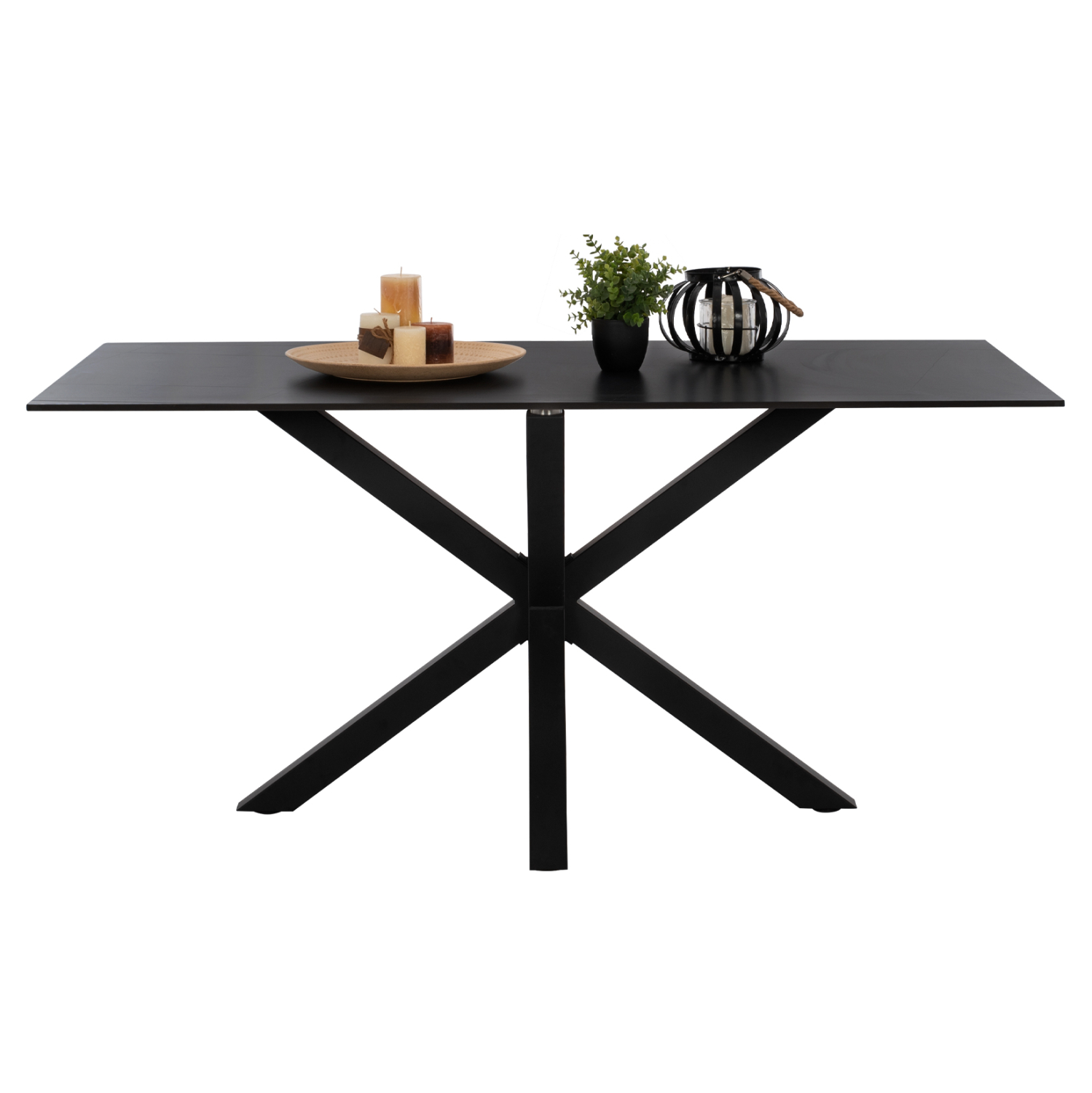 ΤΡΑΠΕΖΙ ΤΡΑΠΕΖΑΡΙΑΣ SYNTEC SINTERED STONE ΜΑΥΡΟ ΜΕΤΑΛΛΙΚΑ ΠΟΔΙΑ 160x90x75Y εκ. 3
