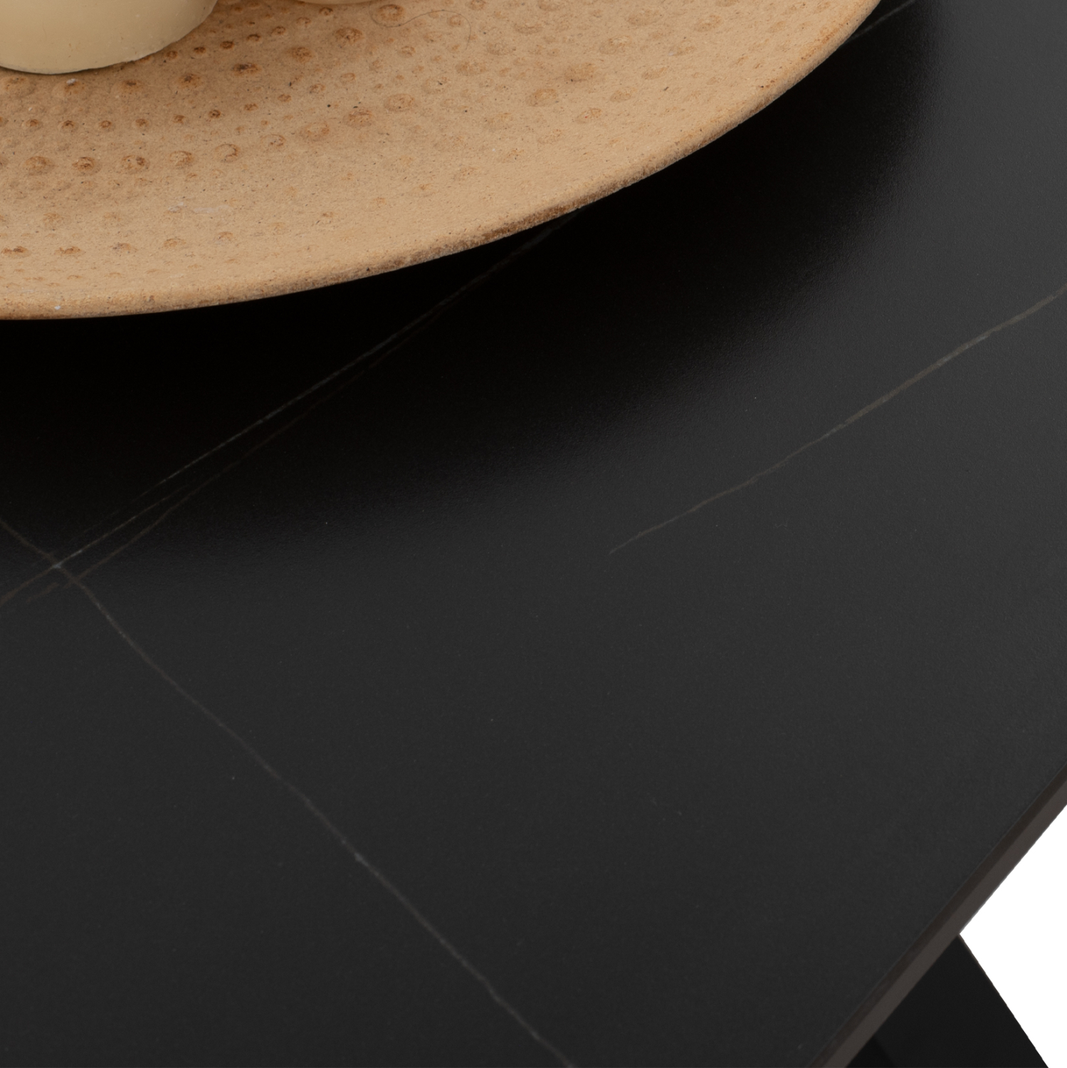 ΤΡΑΠΕΖΙ ΤΡΑΠΕΖΑΡΙΑΣ SYNTEC SINTERED STONE ΜΑΥΡΟ ΜΕΤΑΛΛΙΚΑ ΠΟΔΙΑ 160x90x75Y εκ. 7