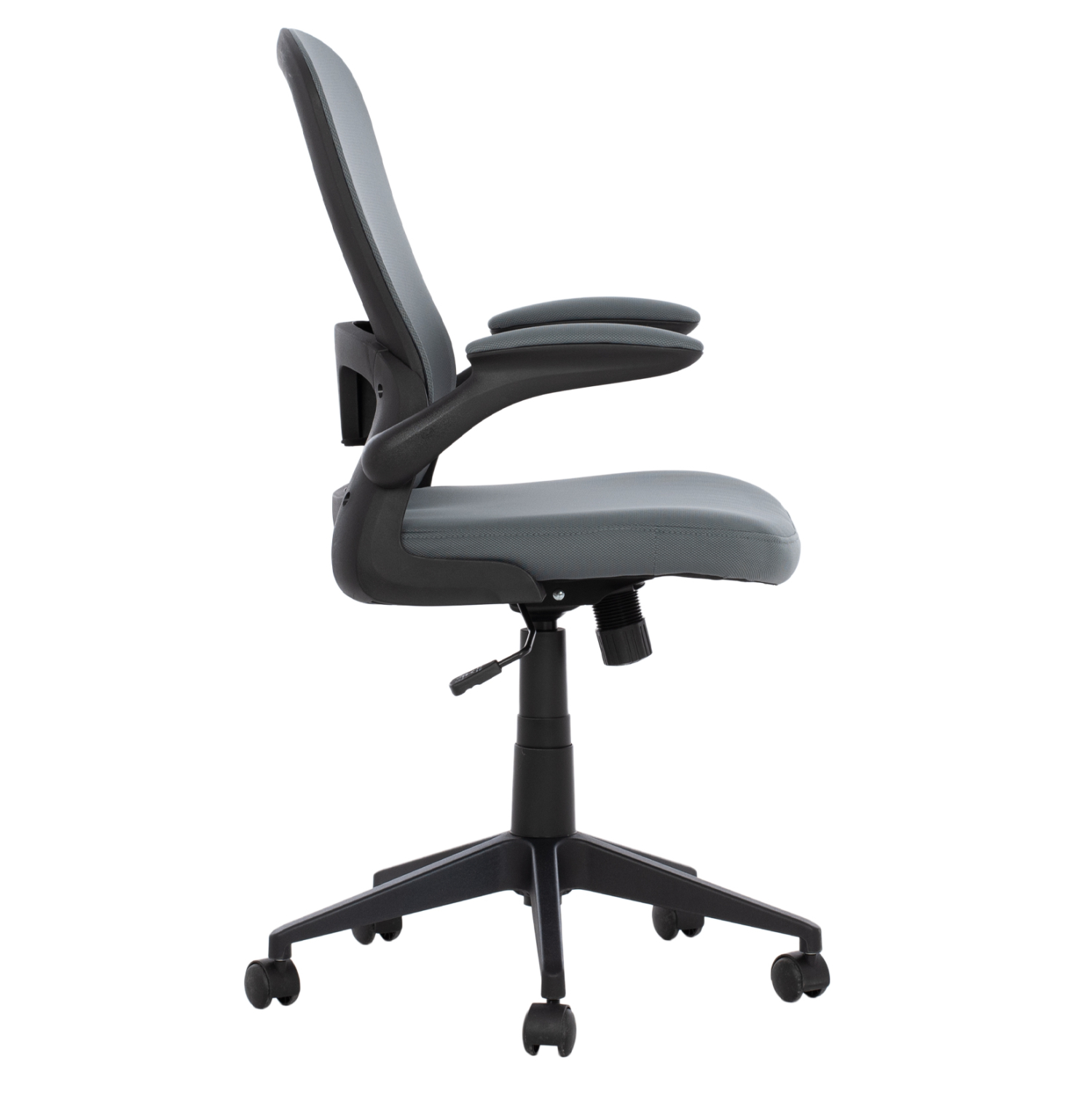 ΚΑΡΕΚΛΑ ΓΡΑΦΕΙΟΥ ELSIR ΜΑΥΡΟΣ ΣΚΕΛΕΤΟΣ ΓΚΡΙ MESH 60x56x105 εκ. 4