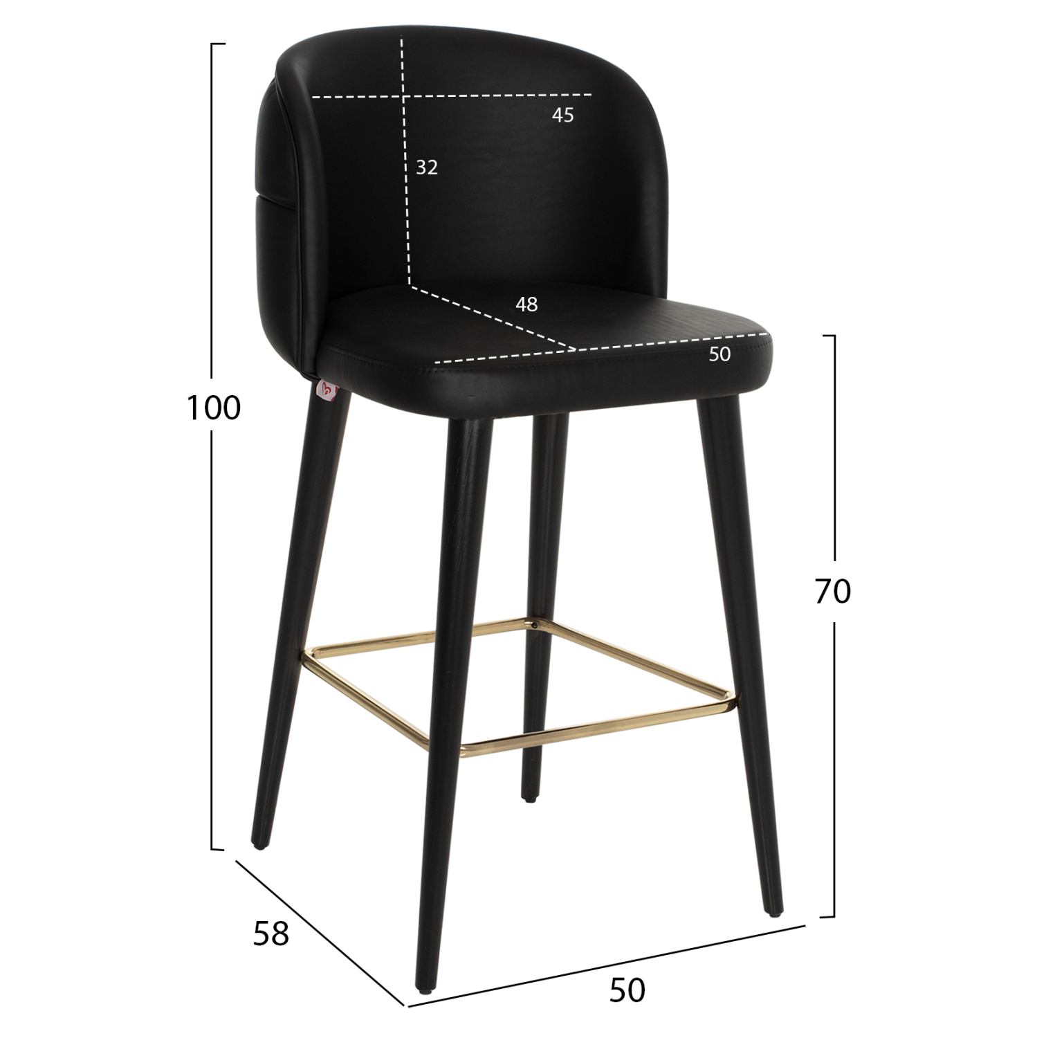 ΣΚΑΜΠΟ  ΕΠΑΓΓΕΛΜΑΤΙΚΟ ΜΑΥΡΟ PU ΞΥΛΙΝΟ 50x58x100Υεκ. 2