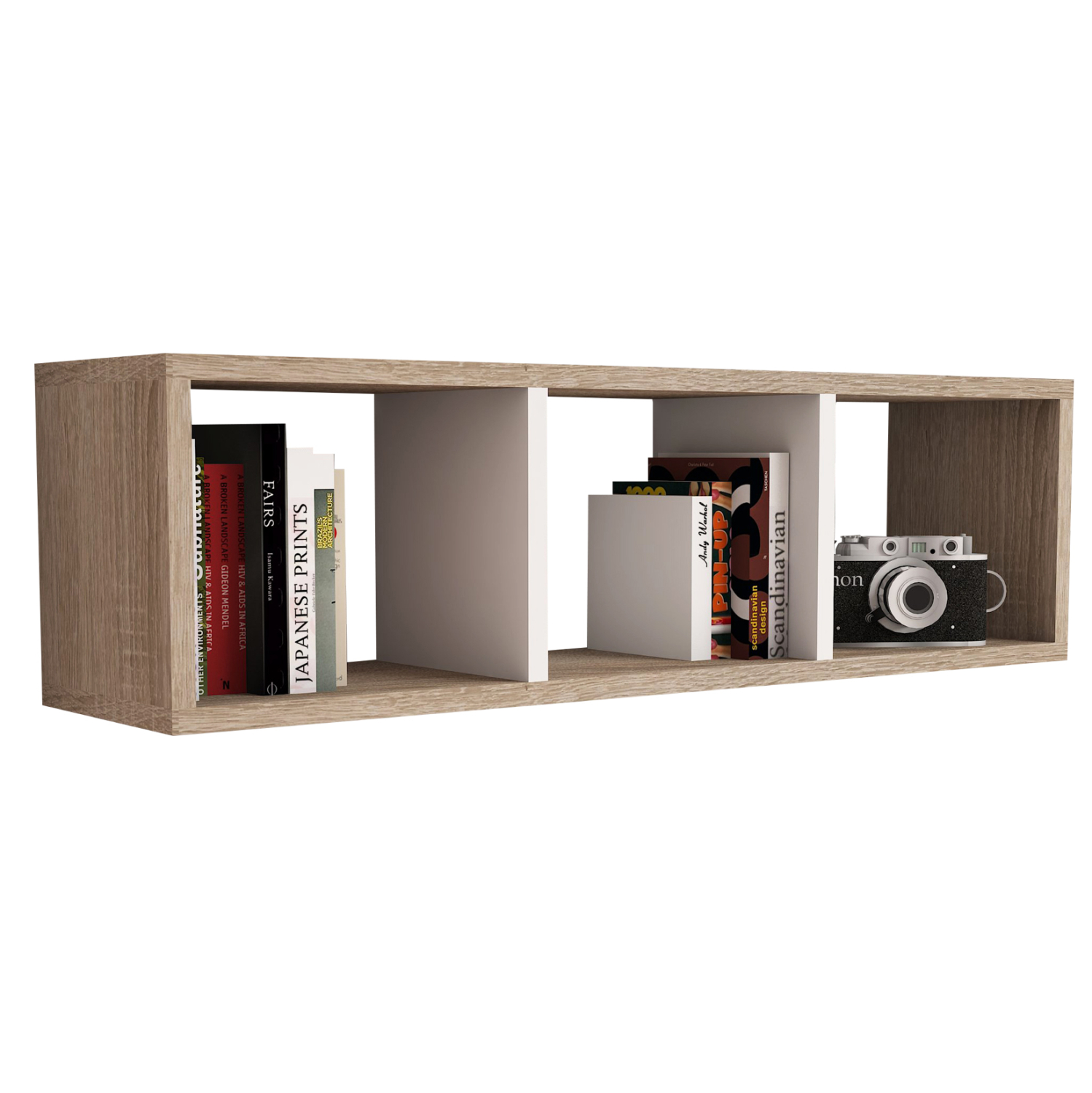 ΡΑΦΙΕΡΑ ΤΟΙΧΟΥ ΜΕΛΑΜΙΝΗΣ SONAMA & ΛΕΥΚΟ 90x22x25,6Υ εκ. 1