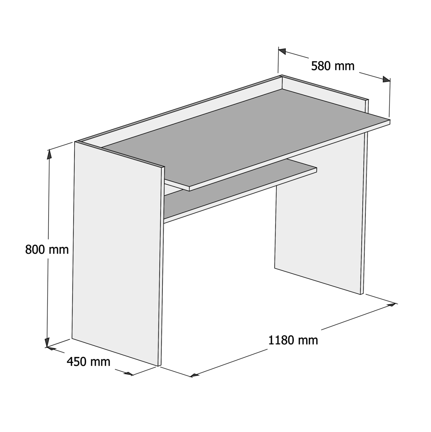 ΓΡΑΦΕΙΟ ΜΕΛΑΜΙΝΗΣ SONAMA ΛΕΥΚΟ 118x58x80Υεκ. 2