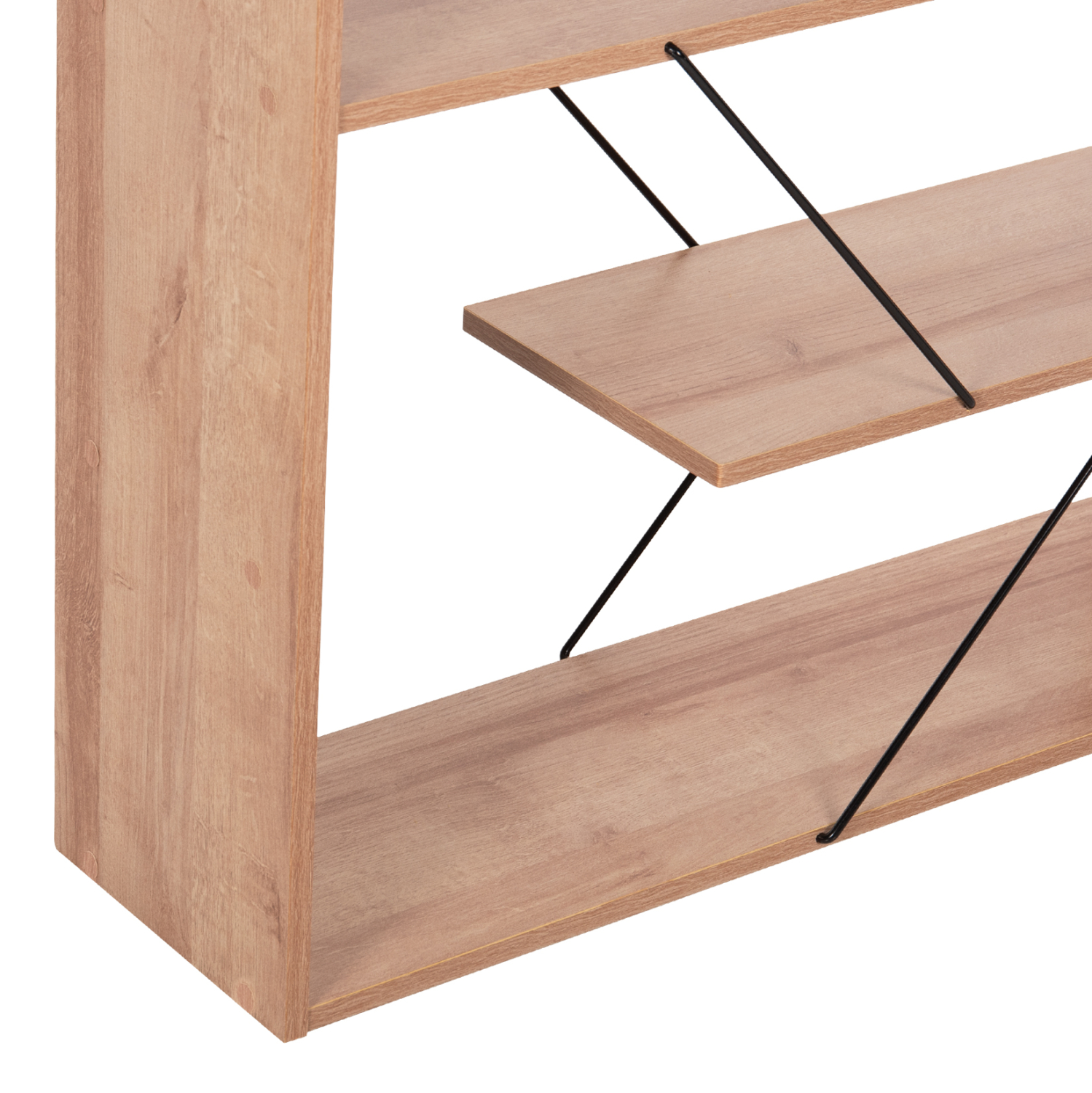 ΒΙΒΛΙΟΘΗΚΗ TARS ΦΥΣΙΚΟ ΟΑΚ ΜΕΛΑΜΙΝΗ-ΜΑΥΡΕΣ ΜΕΤΑΛΛΙΚΕΣ ΒΕΡΓΕΣ 84x24x157Υεκ. 4