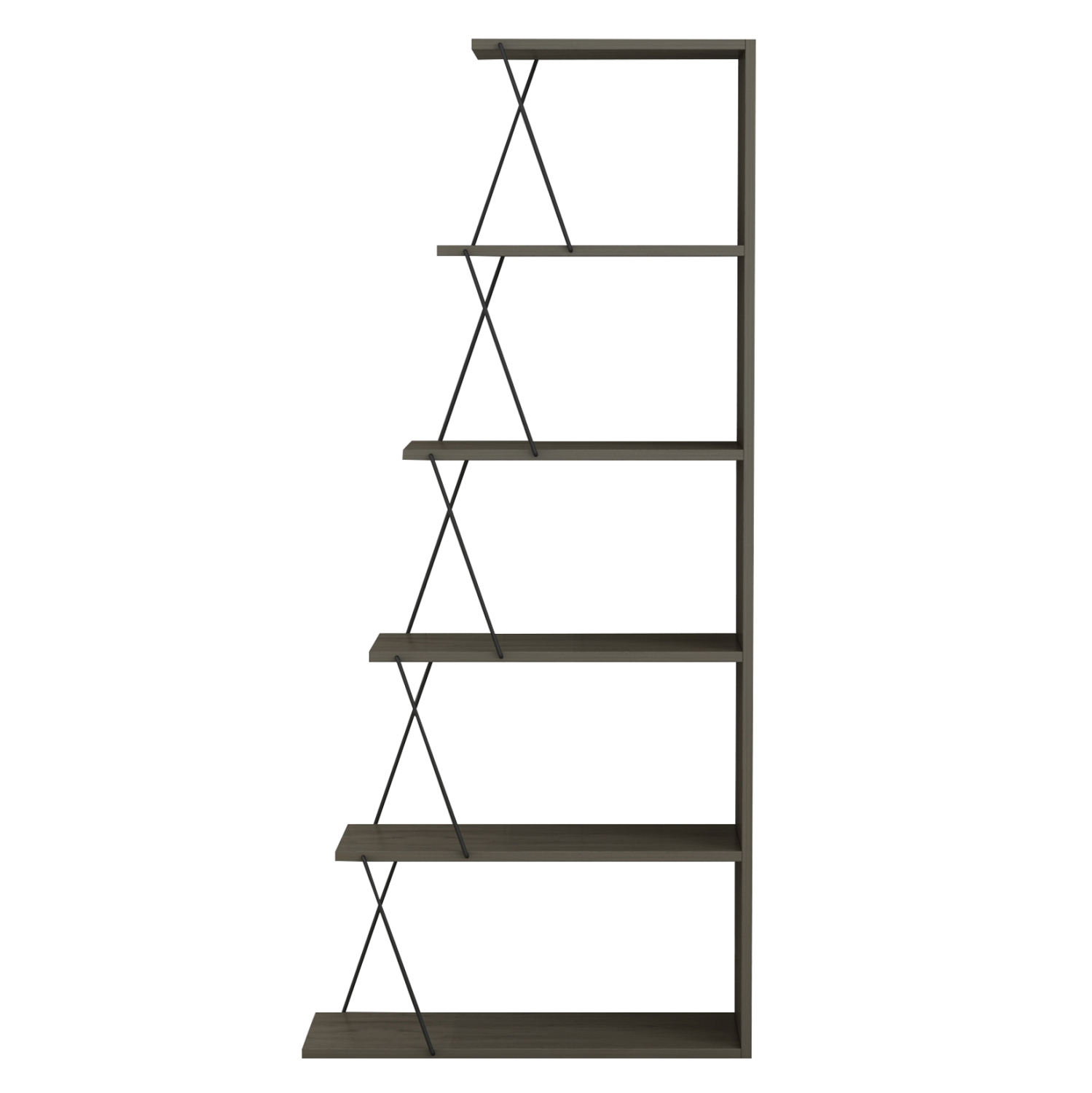 ΒΙΒΛΙΟΘΗΚΗ ΜΙΝΙ TARS OLIVE GREY ME ΜΑΥΡΕΣ ΒΕΡΓΕΣ 65x22-24x146Υεκ. 3