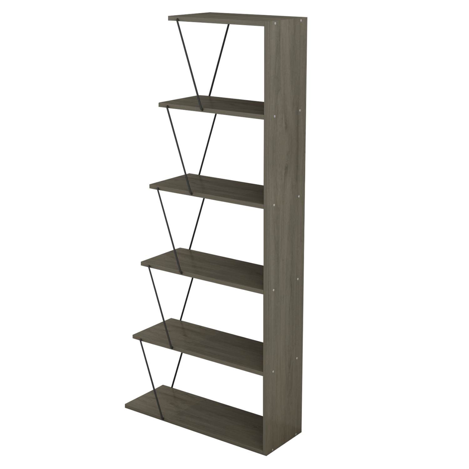 ΒΙΒΛΙΟΘΗΚΗ ΜΙΝΙ TARS OLIVE GREY ME ΜΑΥΡΕΣ ΒΕΡΓΕΣ 65x22-24x146Υεκ. 4