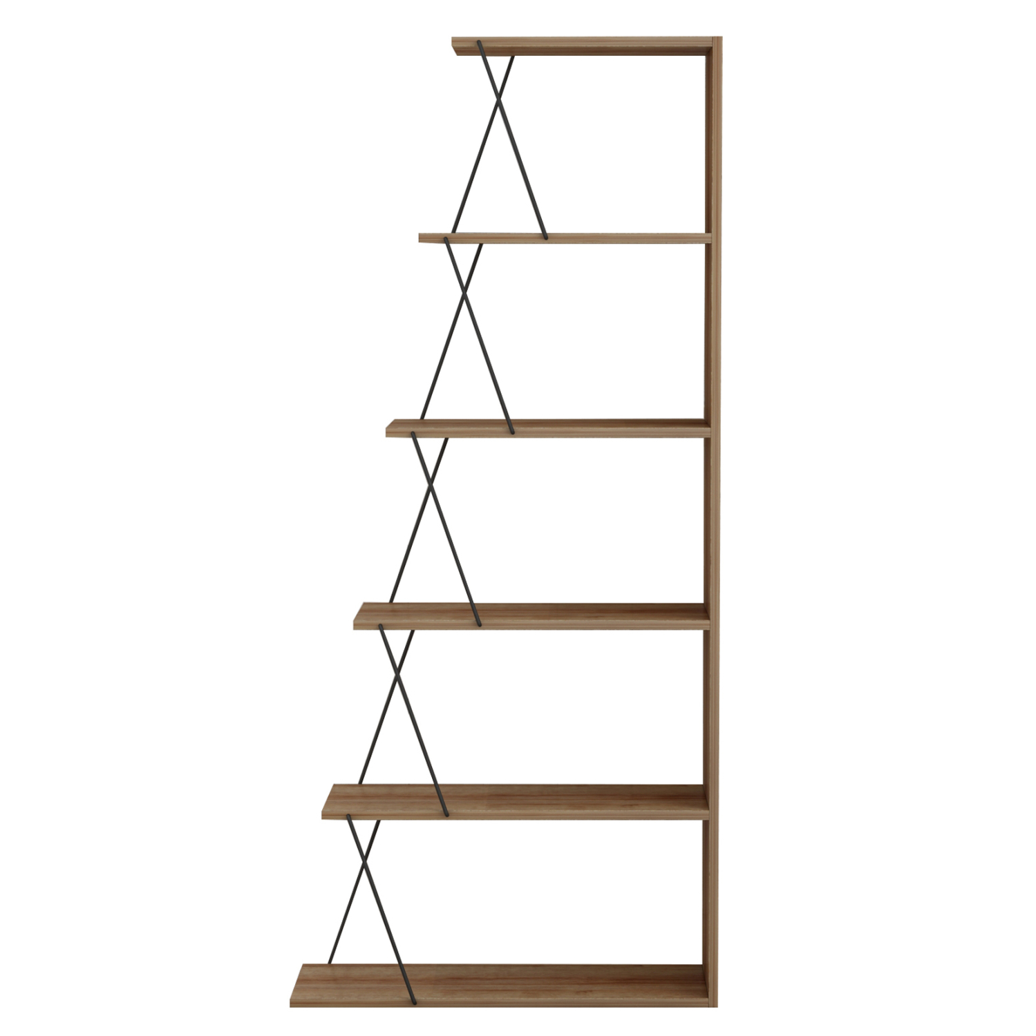 ΒΙΒΛΙΟΘΗΚΗ ΜΙΝΙ TARS ΦΥΣΙΚΟ ΟΑΚ ΜΑΥΡΕΣ ΜΕΤΑΛ. ΒΕΡΓΕΣ 65x22-24x146Υεκ. 3